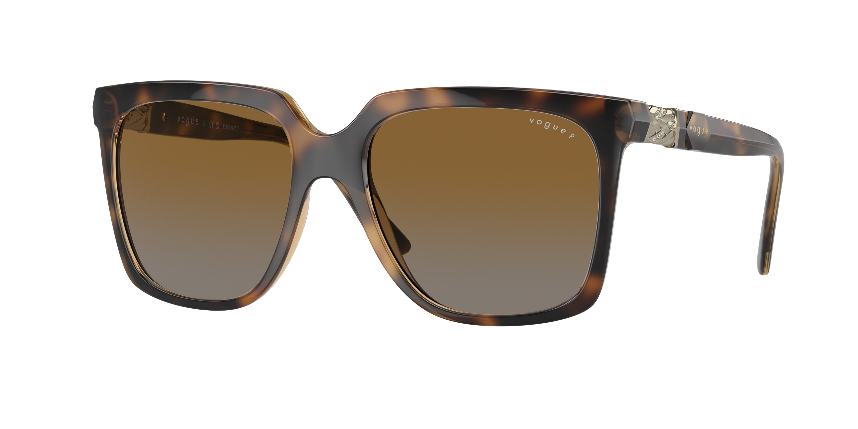 Vogue VO5476SB Square Sunglasses  W656T5-Dark Havana 54-140-17 - Color Map Brown