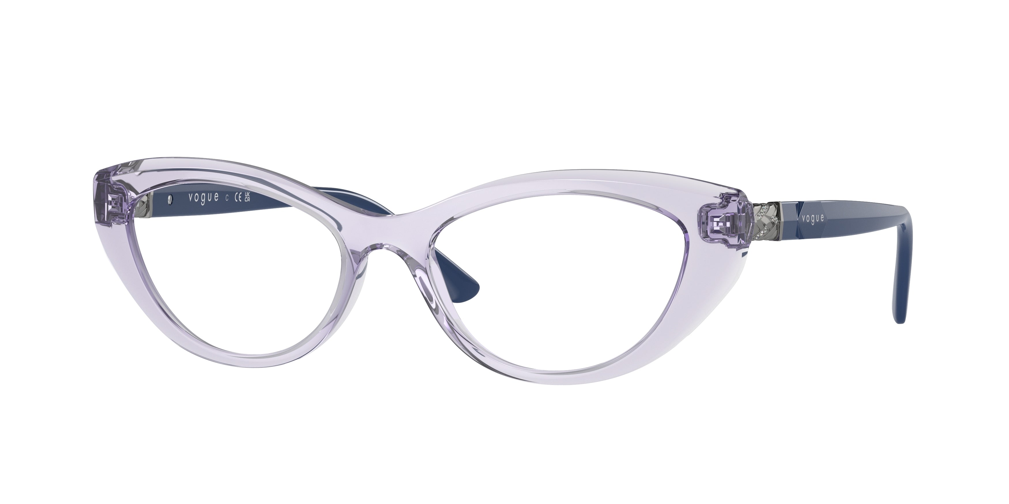 Vogue VO5478B Oval Eyeglasses  2745-Transparent Violet 52-140-17 - Color Map Violet