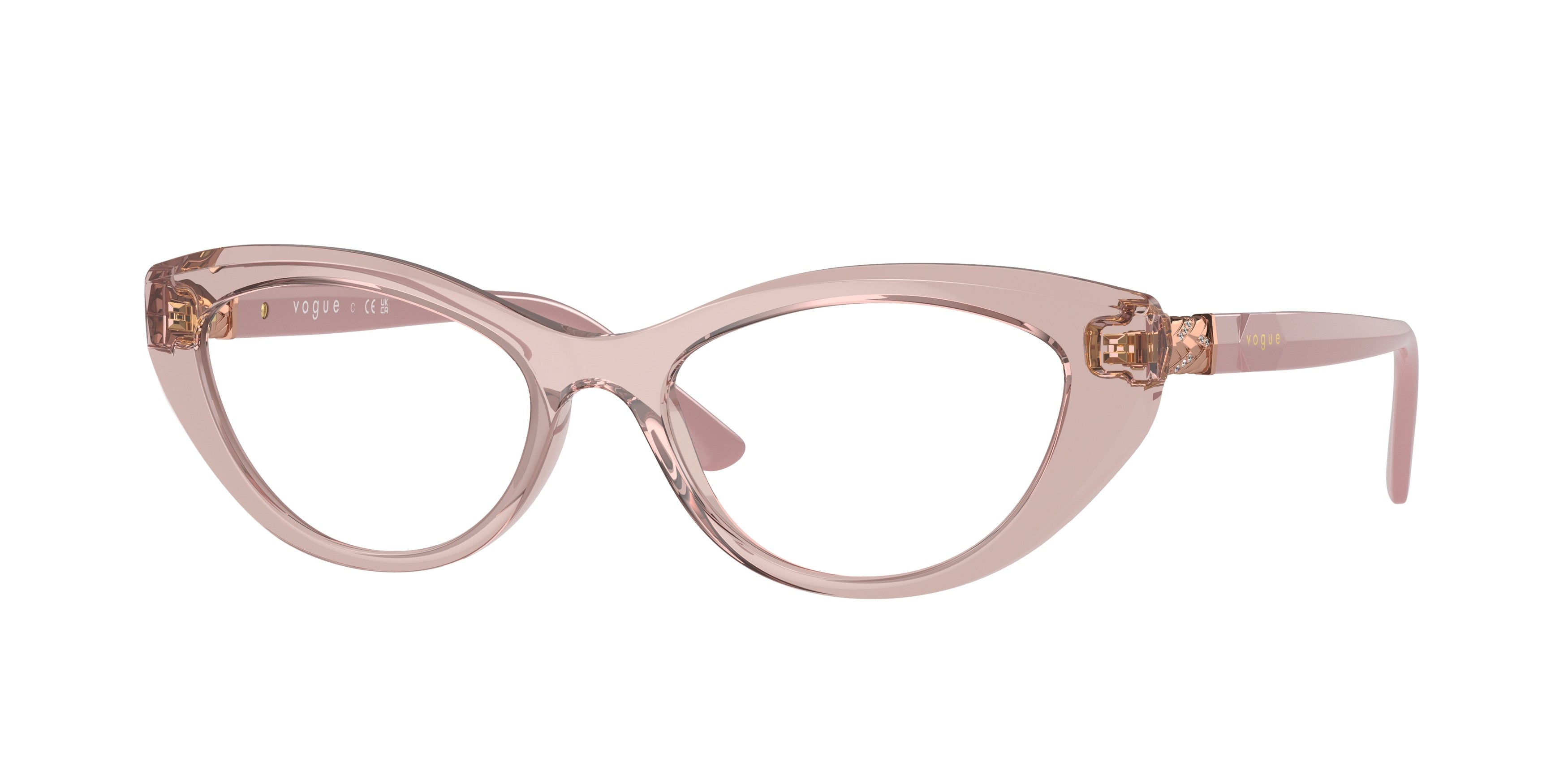 Vogue VO5478B Oval Eyeglasses  2763-Transparent Pink 52-140-17 - Color Map Pink
