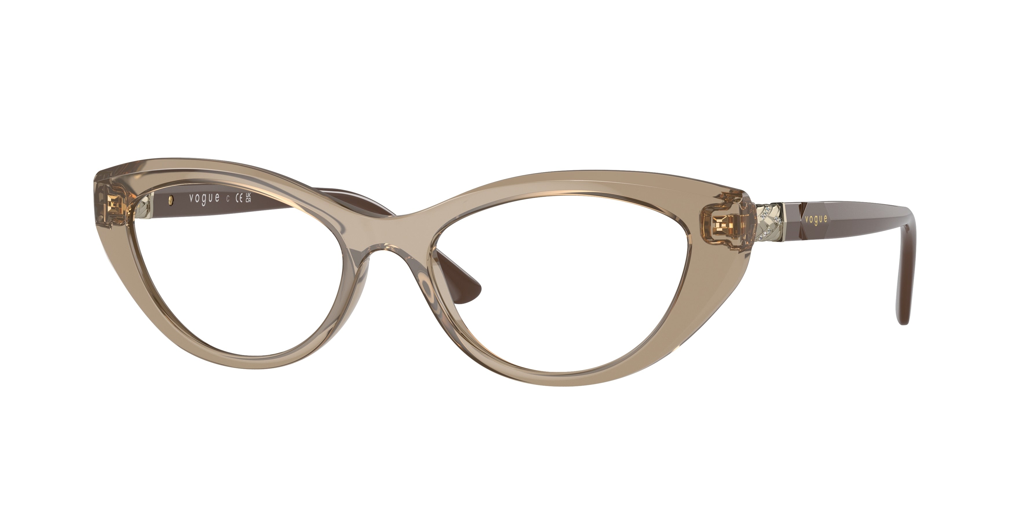 Vogue VO5478B Oval Eyeglasses  2940-Transparent Brown 52-140-17 - Color Map Brown
