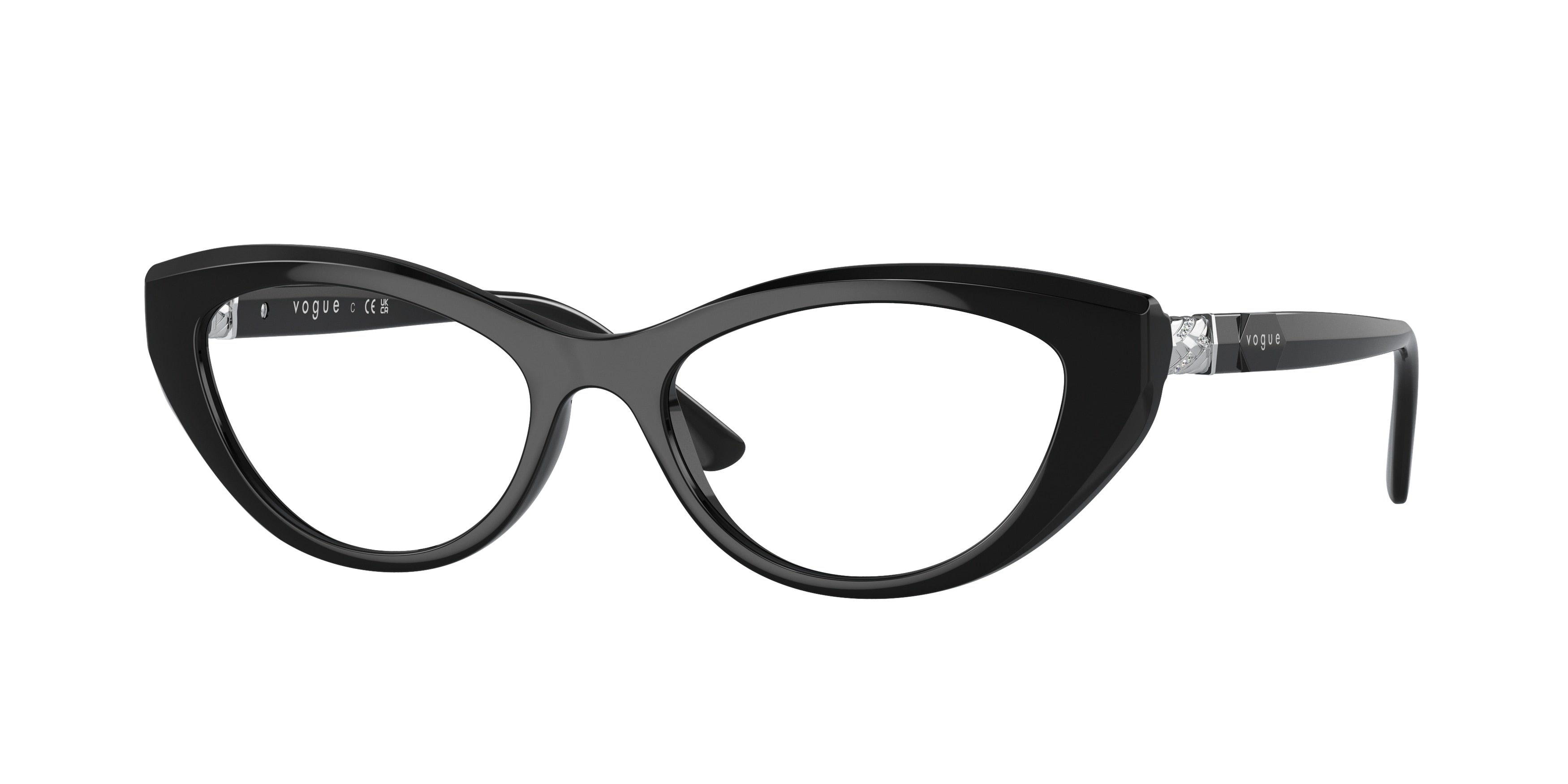 Vogue VO5478B Oval Eyeglasses  W44-Black 52-140-17 - Color Map Black