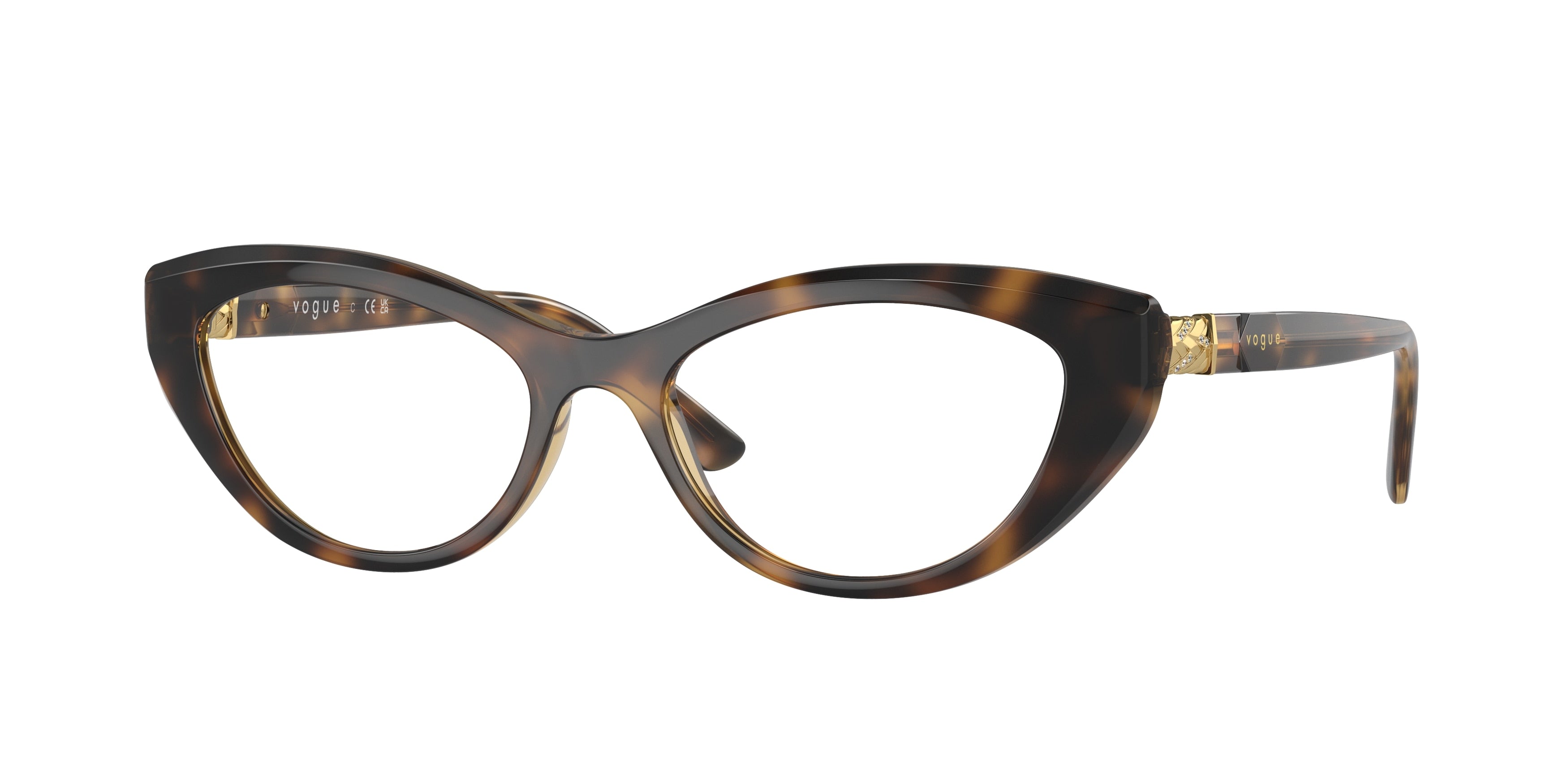 Vogue VO5478B Oval Eyeglasses  W656-Dark Havana 52-140-17 - Color Map Brown
