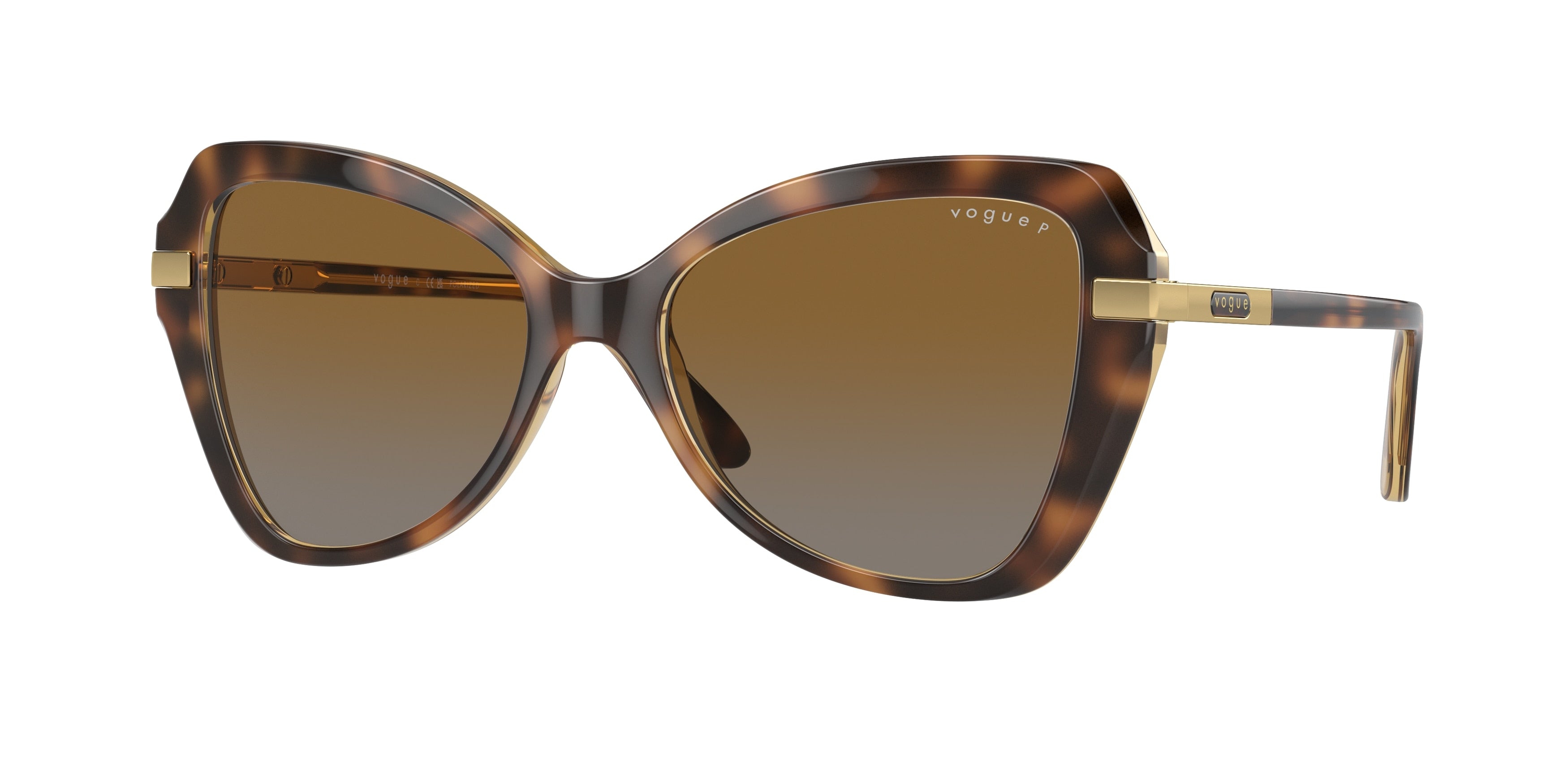 Vogue VO5479S Butterfly Sunglasses  1508T5-Striped Dark Havana 53-140-17 - Color Map Brown