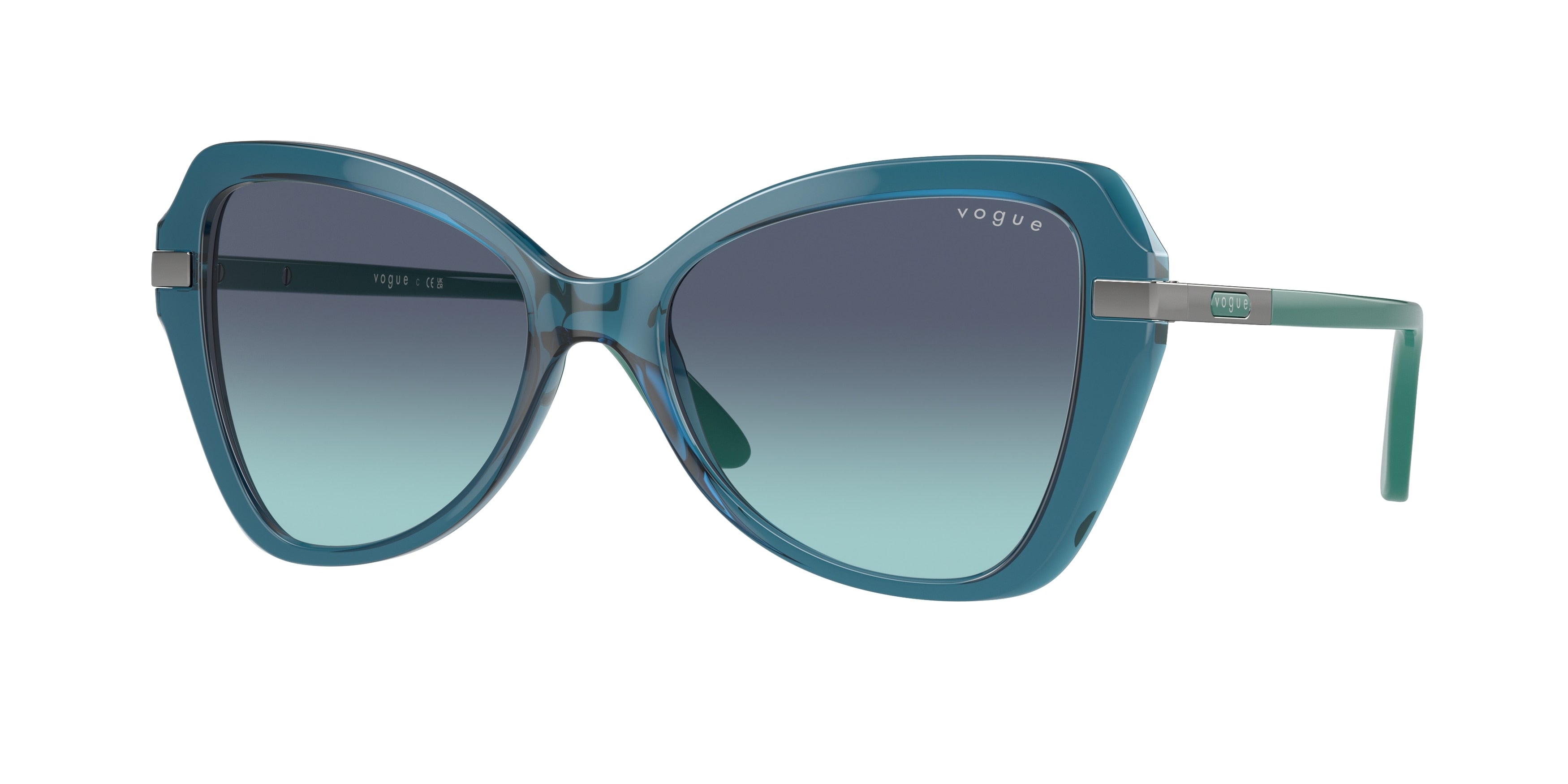 Vogue VO5479S Butterfly Sunglasses  30554S-Transparent Light Blue 53-140-17 - Color Map Blue