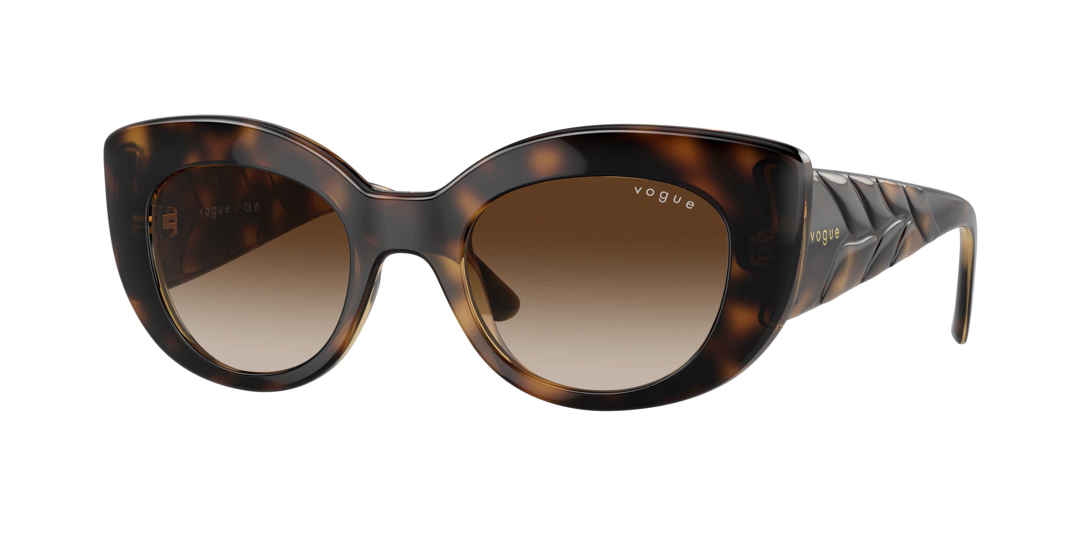 Vogue VO5480S Butterfly Sunglasses  W65613-Dark Havana 49-135-21 - Color Map Brown