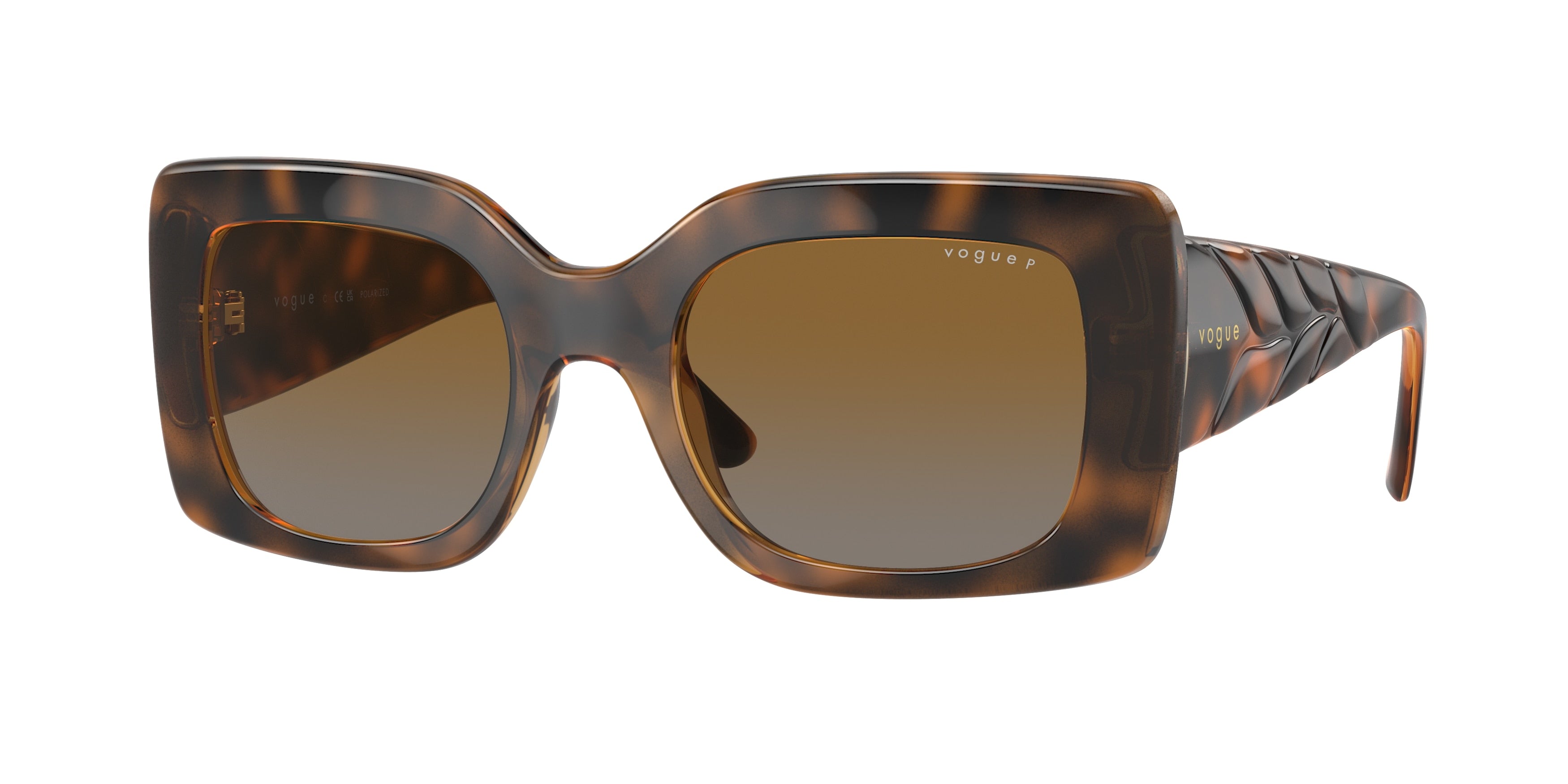 Vogue VO5481S Rectangle Sunglasses  2386T5-Top Havana/Brown 52-135-21 - Color Map Brown