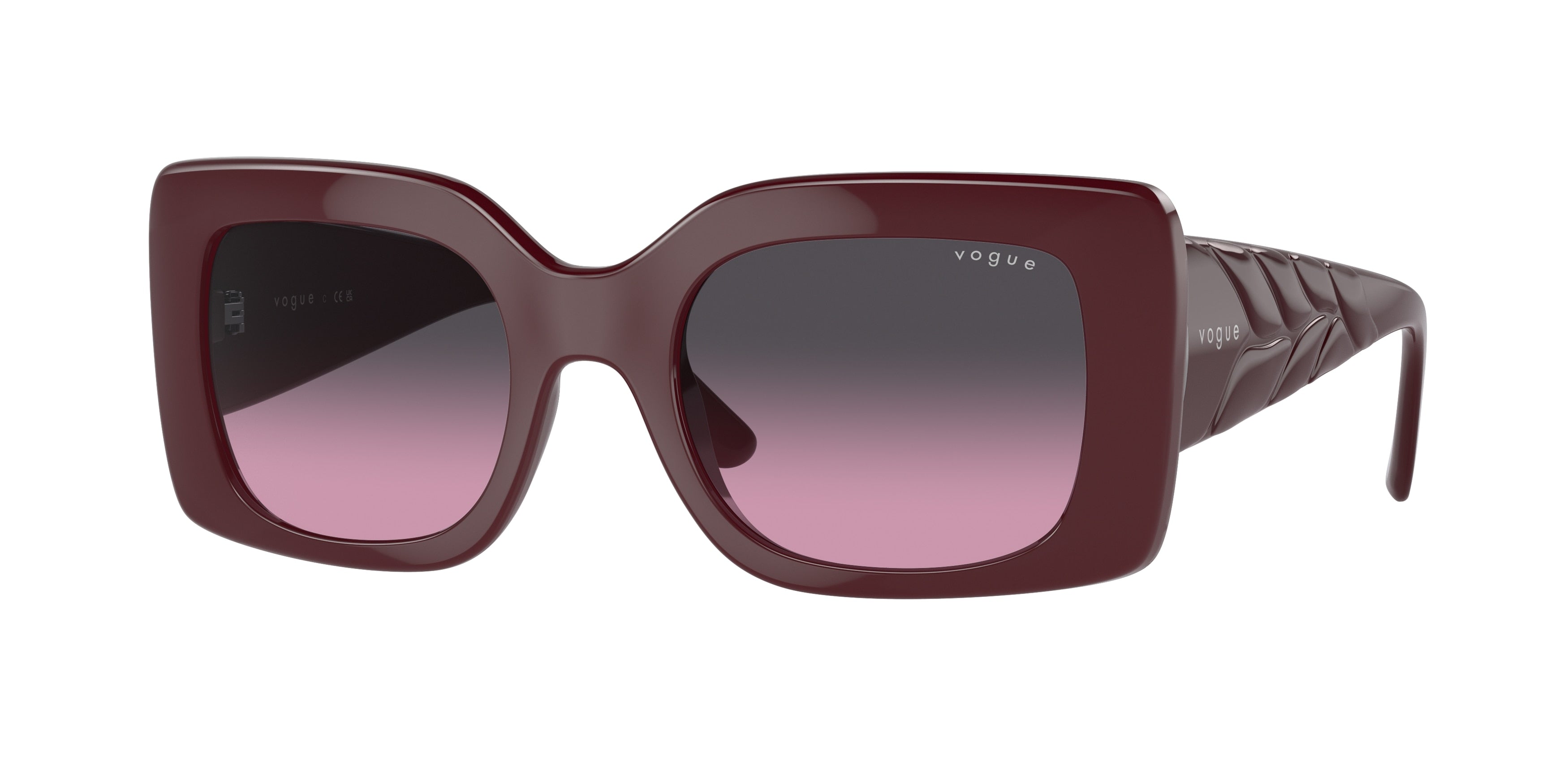 Vogue VO5481S Rectangle Sunglasses  304890-Full Bordeaux 52-135-21 - Color Map Red