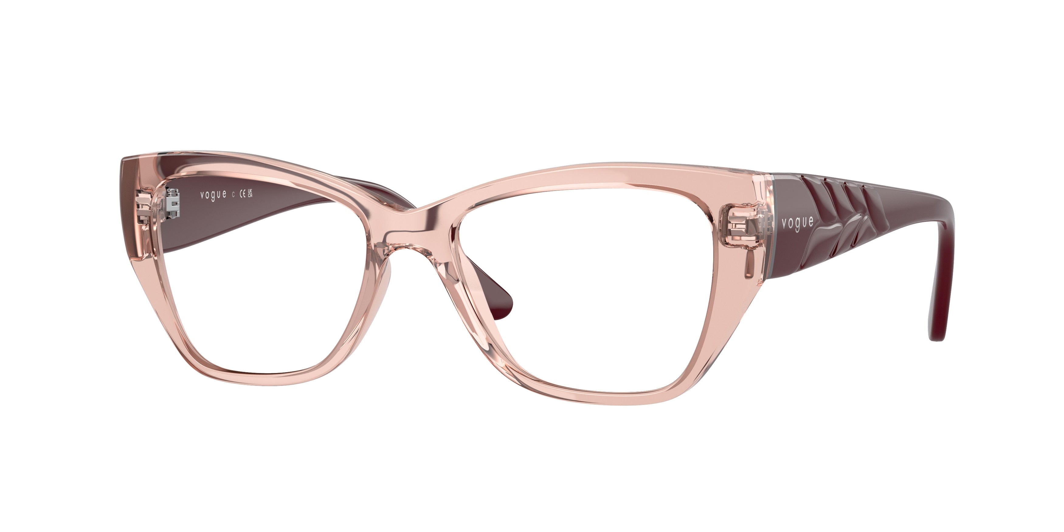 Vogue VO5483 Butterfly Eyeglasses  2864-Transparent Pink 52-135-16 - Color Map Pink