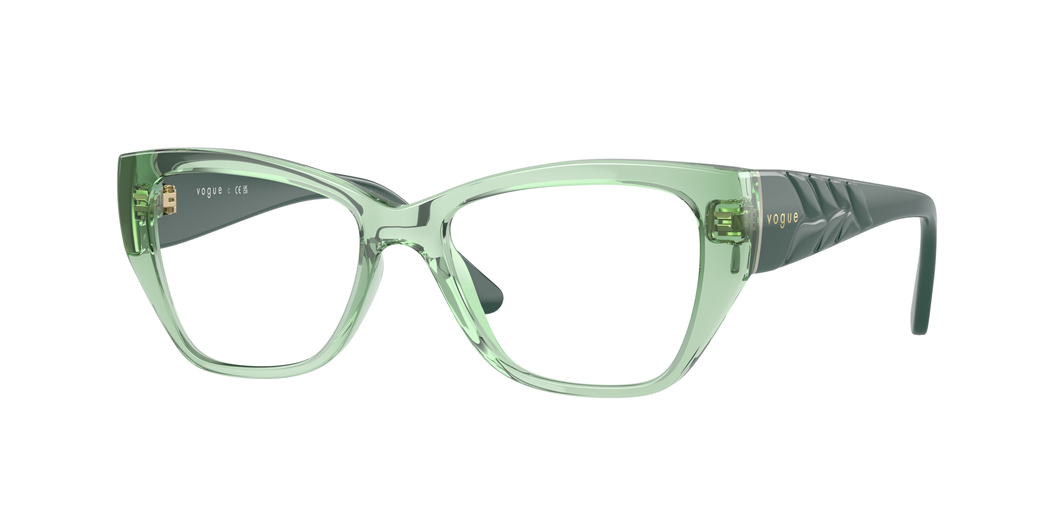 Vogue VO5483 Butterfly Eyeglasses  3043-Transparent Green 52-135-16 - Color Map Green