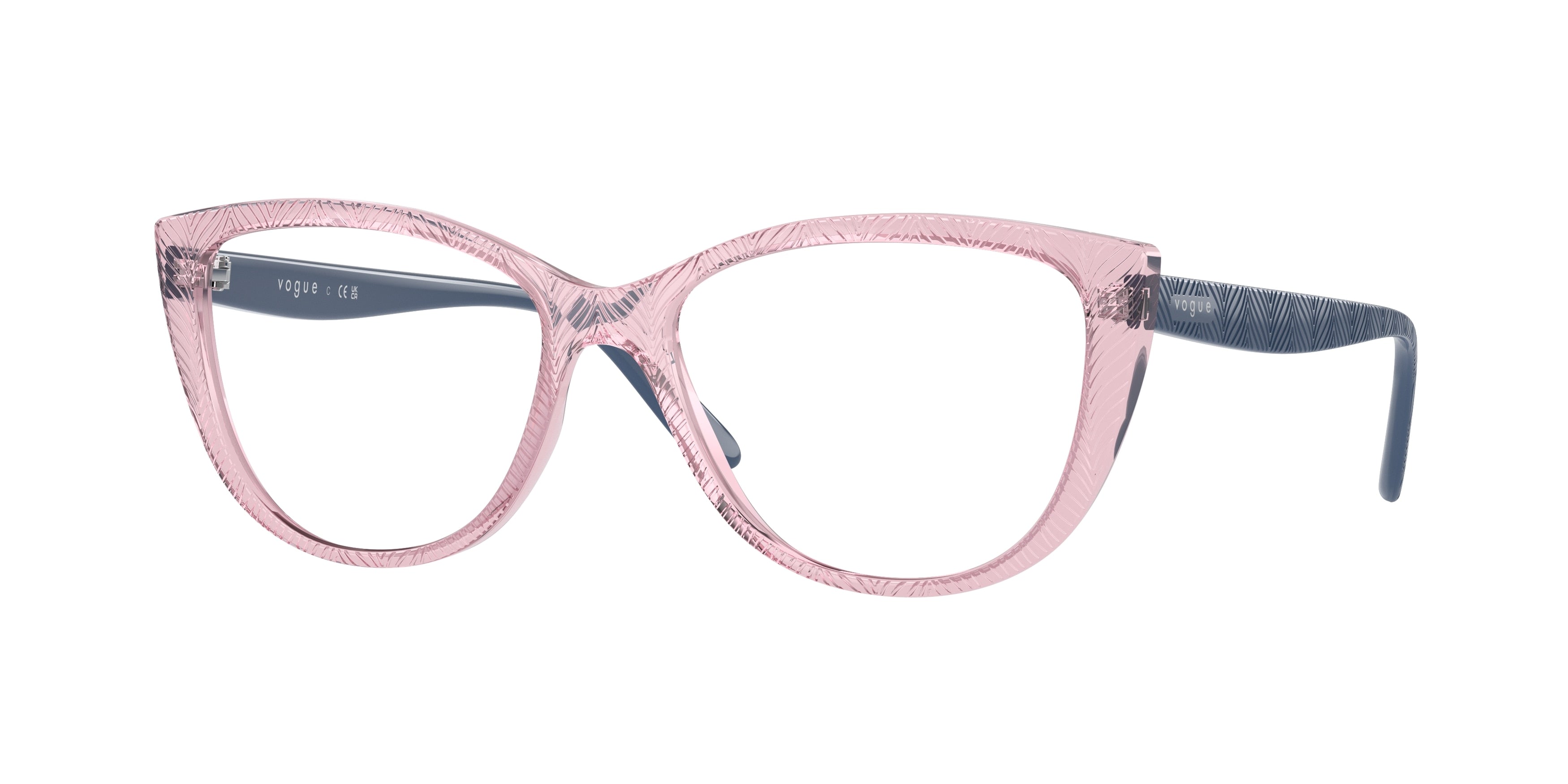 Vogue VO5485 Cat Eye Eyeglasses  3044-Transparent Light Pink 54-140-16 - Color Map Pink