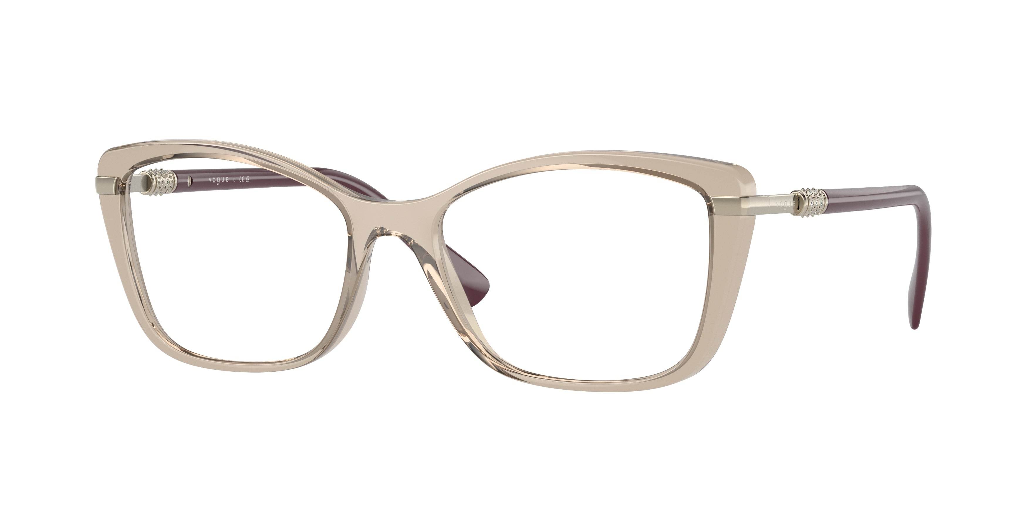 Vogue VO5487B Butterfly Eyeglasses  2990-Transparent Light Brown 54-140-17 - Color Map Beige