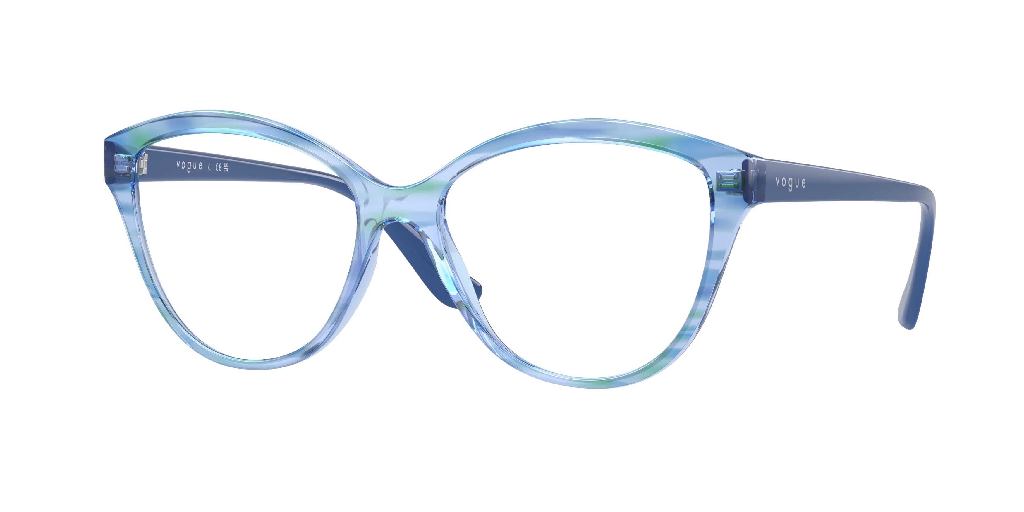 Vogue VO5489 Phantos Eyeglasses  3060-Top Texture Green/Blue 54-140-16 - Color Map Green