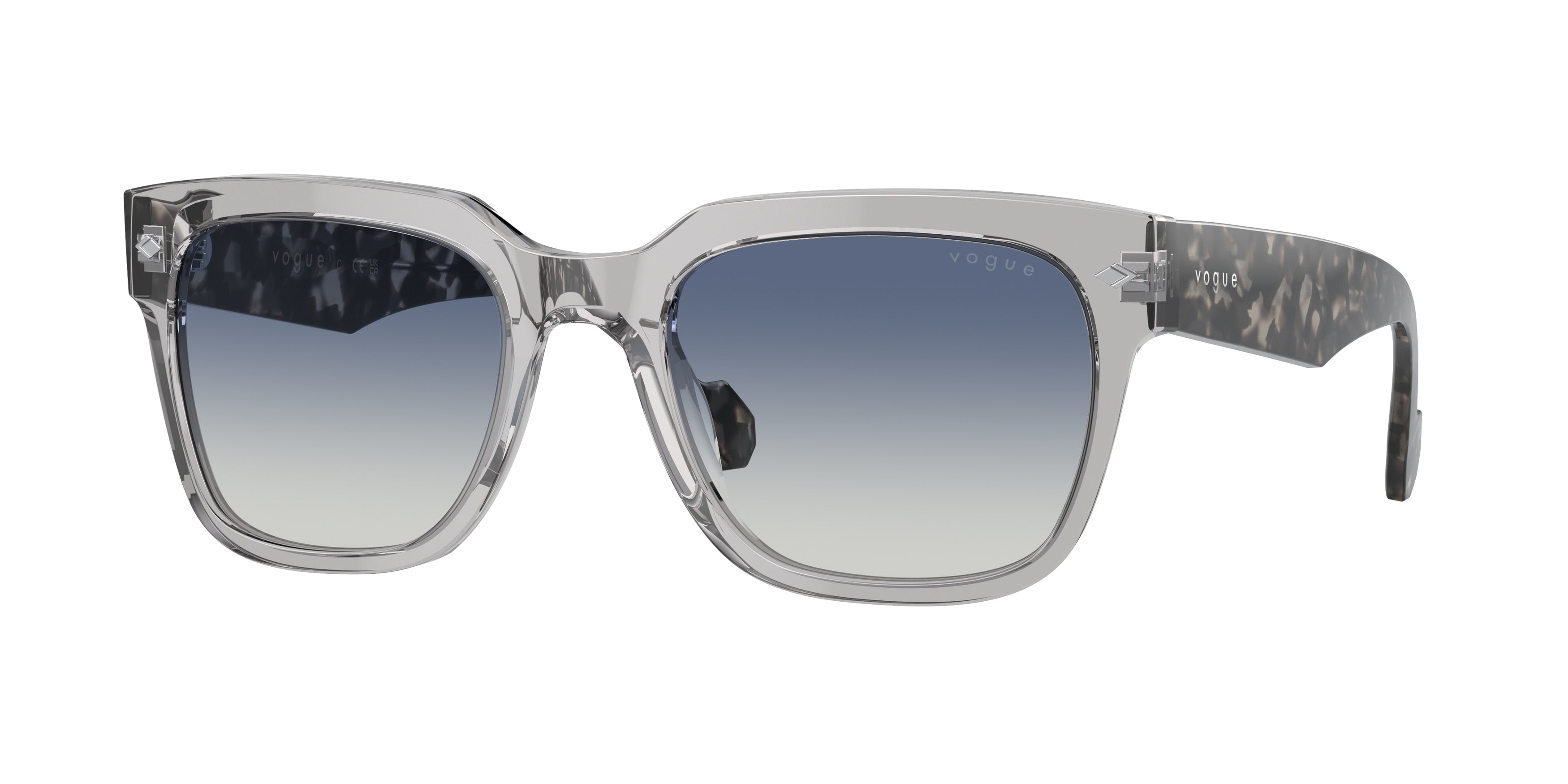 Vogue VO5490S Square Sunglasses  28204L-Transparent Grey 54-145-21 - Color Map Grey