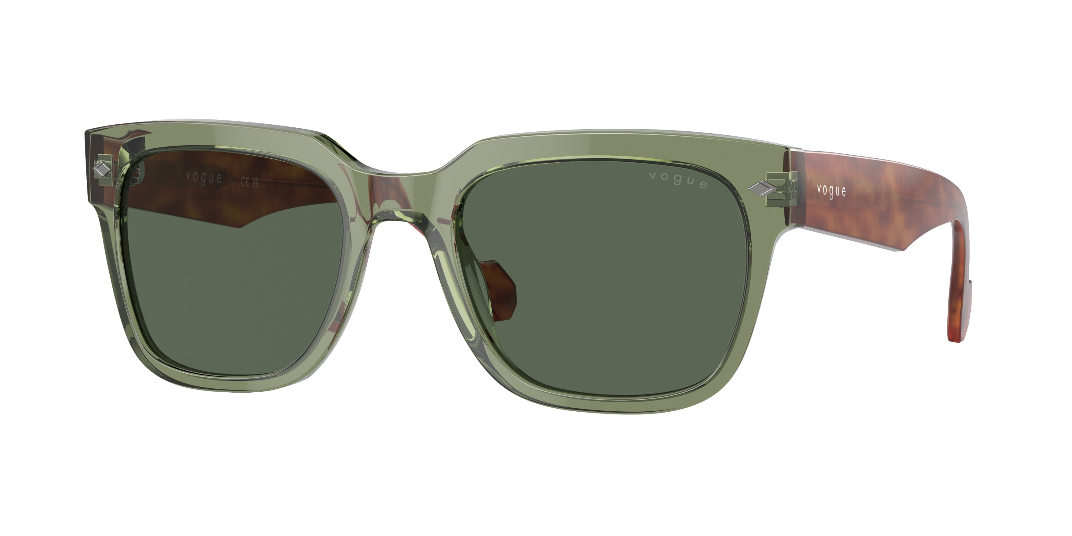 Vogue VO5490S Square Sunglasses  282171-Transparent Green 54-145-21 - Color Map Green