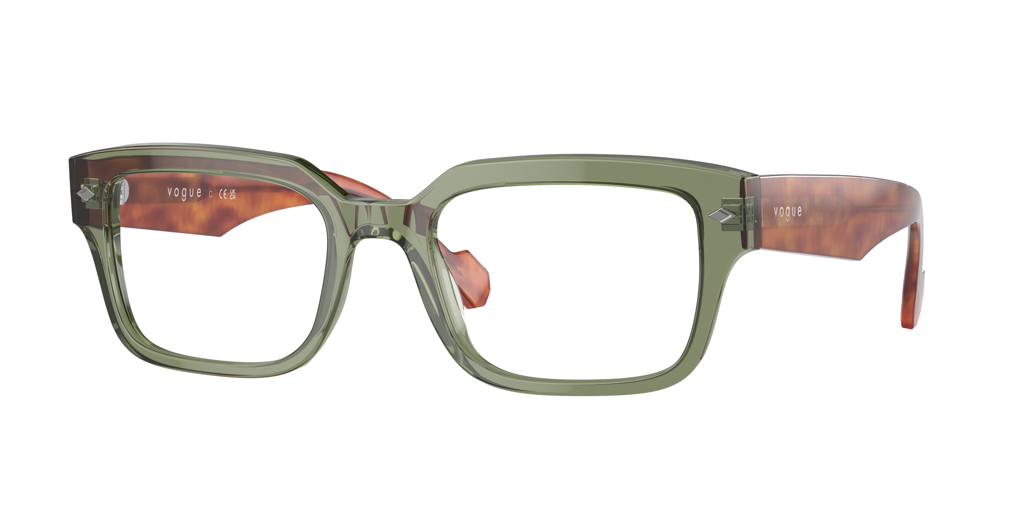 Vogue VO5491 Pillow Eyeglasses  2821-Transparent Green 53-145-20 - Color Map Green