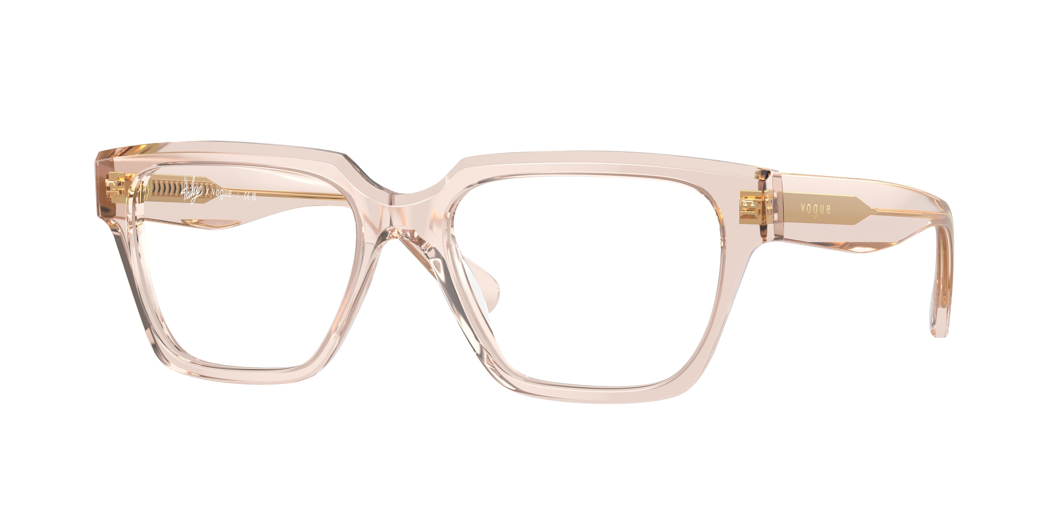 Vogue VO5511 Rectangle Eyeglasses  3007-Opal Light Peach 53-140-17 - Color Map Pink