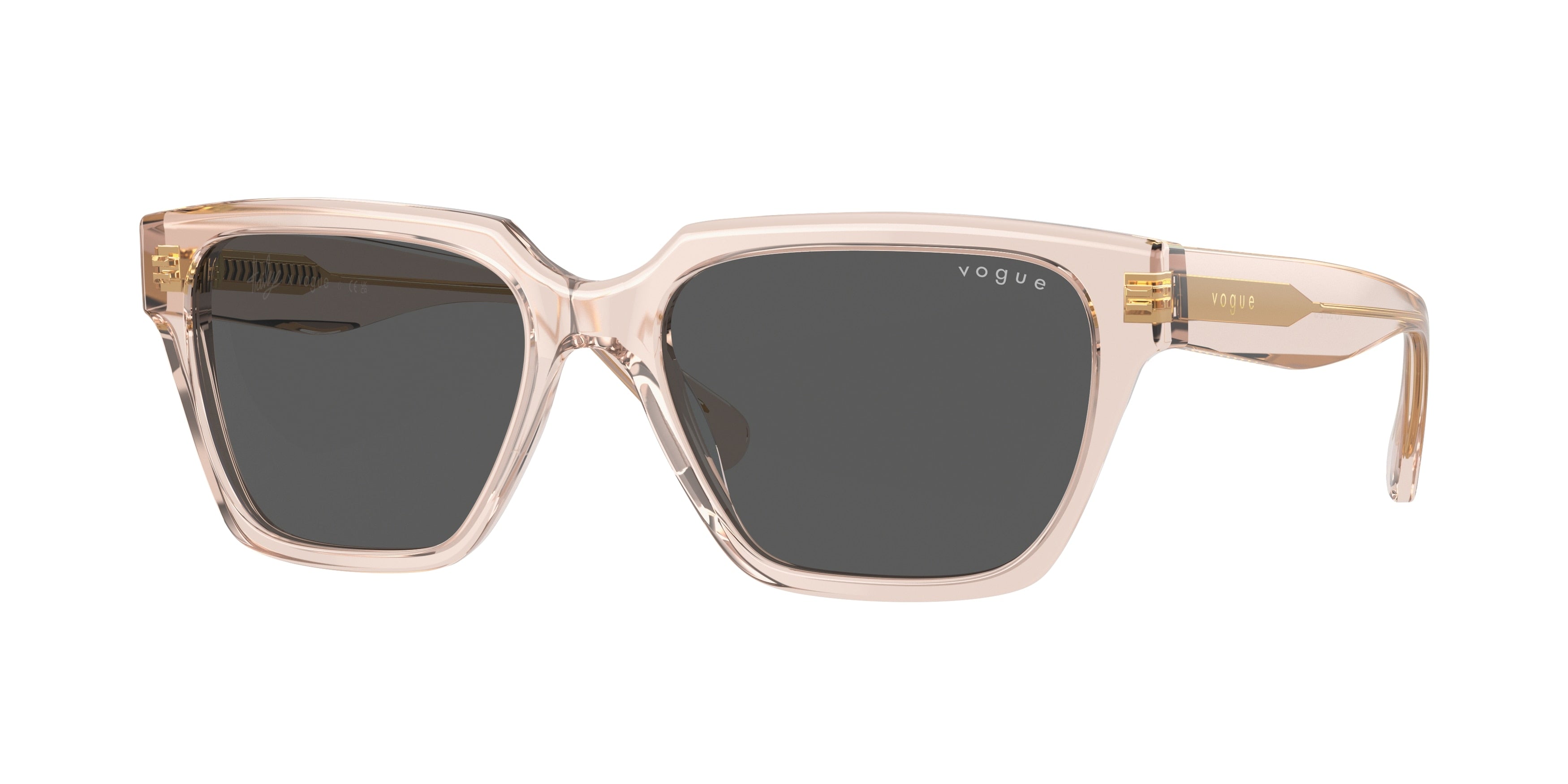 Vogue VO5512S Rectangle Sunglasses  300787-Opal Light Peach 55-140-17 - Color Map Pink