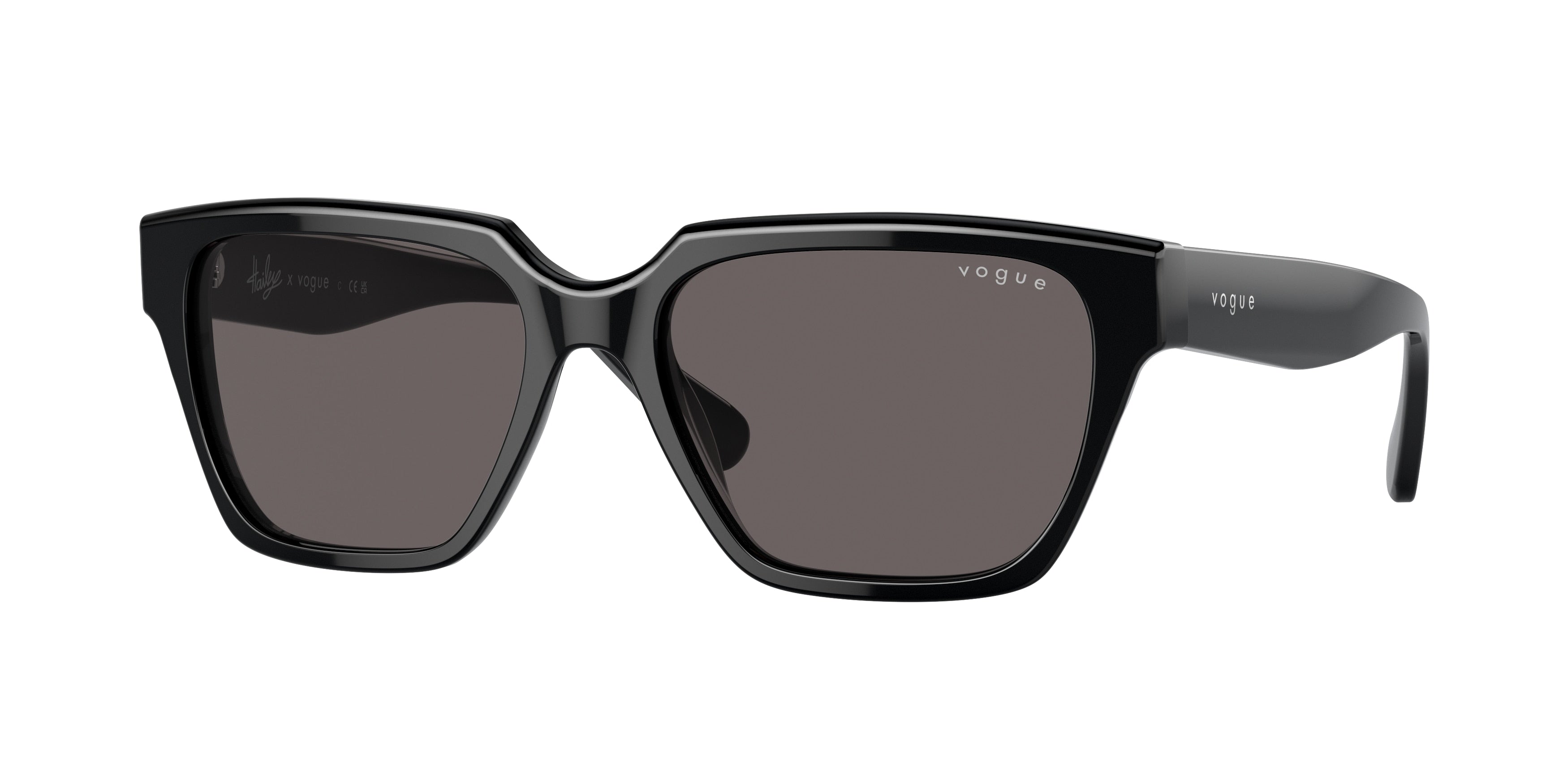 Vogue VO5512S Rectangle Sunglasses  W44/87-Black 55-140-17 - Color Map Black