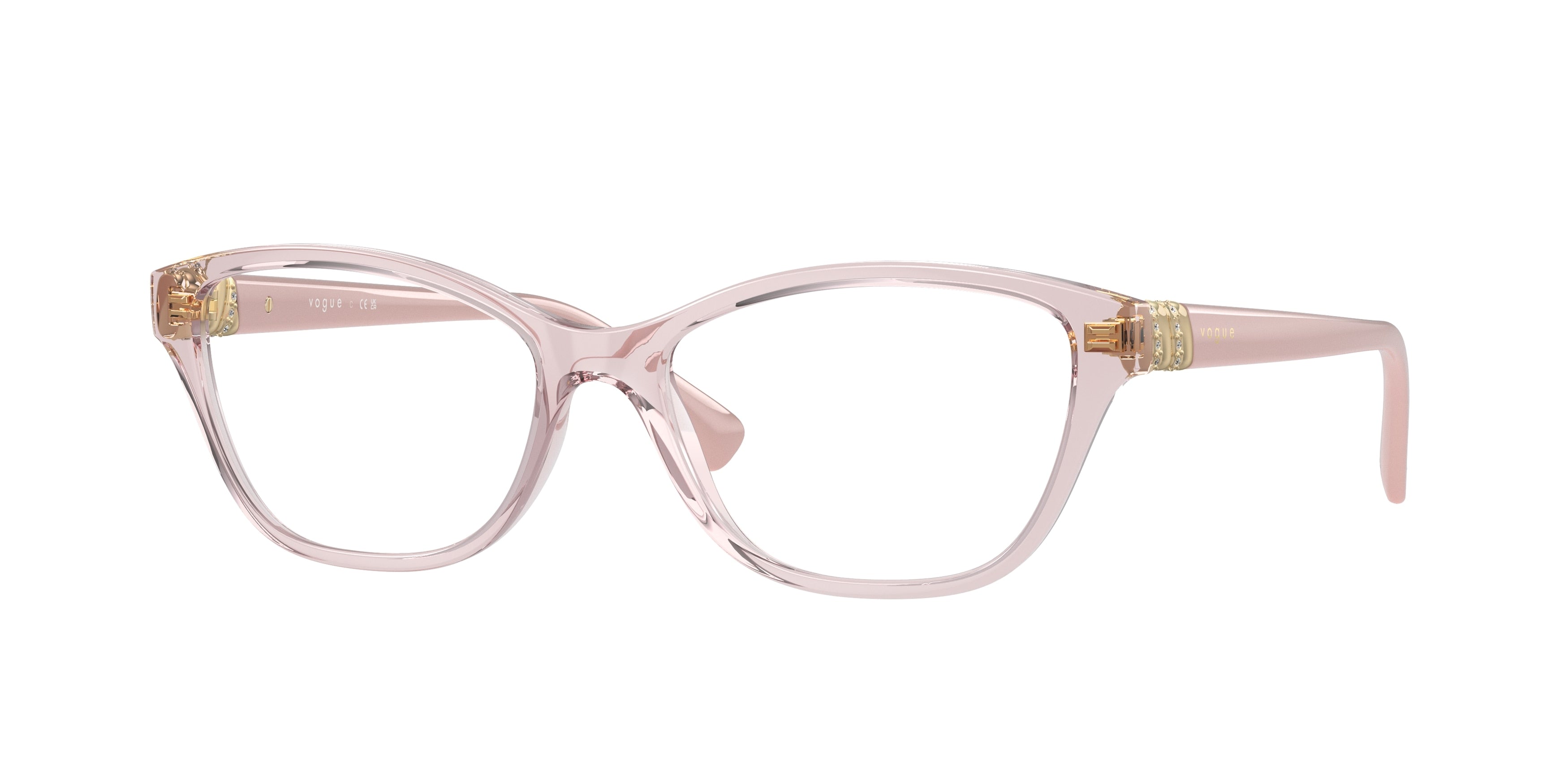 Vogue VO5516B Pillow Eyeglasses  2942-Transparent Pink 53-140-16 - Color Map Pink