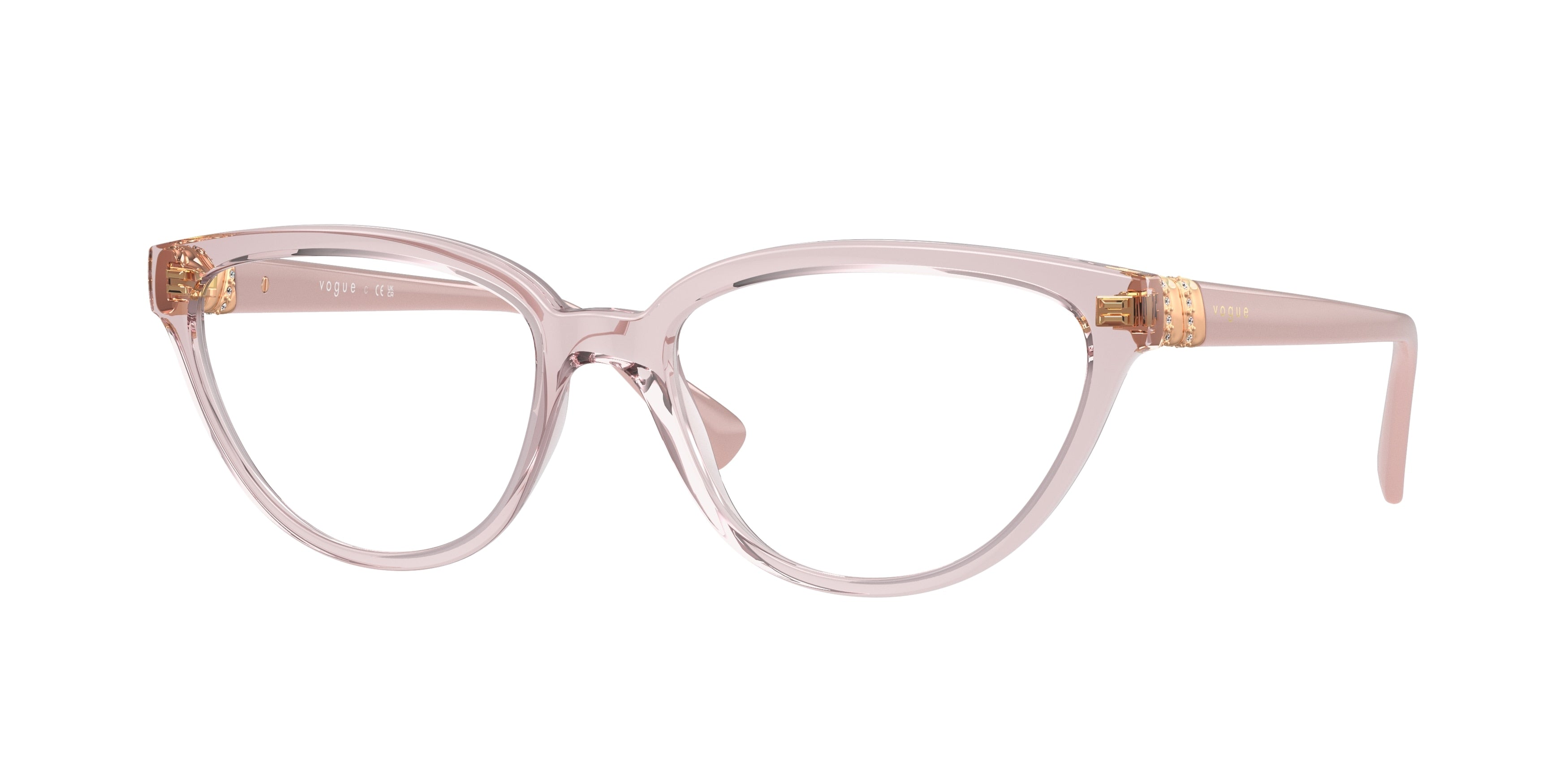 Vogue VO5517B Cat Eye Eyeglasses  2942-Transparent Pink 54-140-17 - Color Map Pink