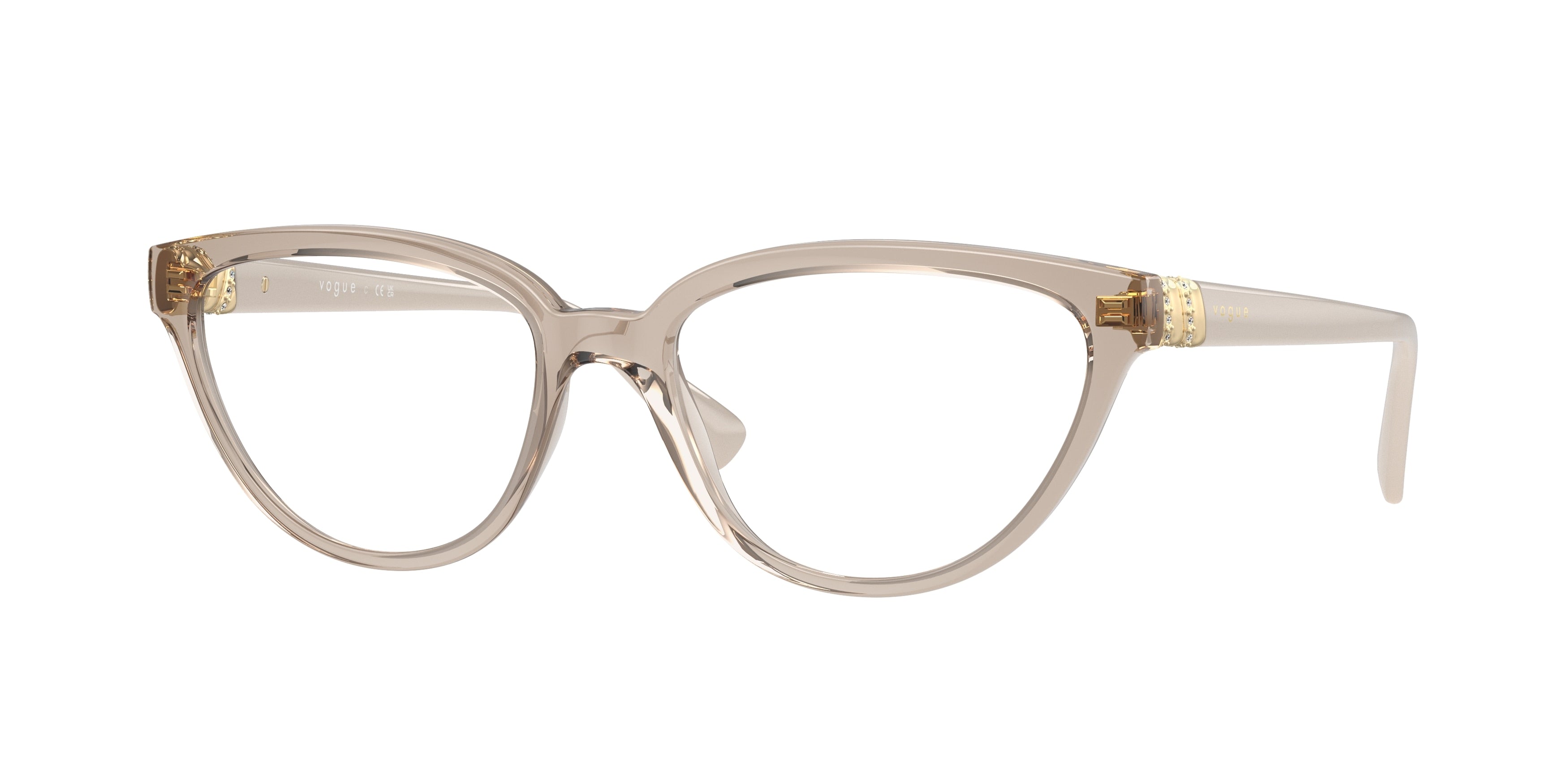 Vogue VO5517B Cat Eye Eyeglasses  2990-Transparent Light Brown 54-140-17 - Color Map Beige