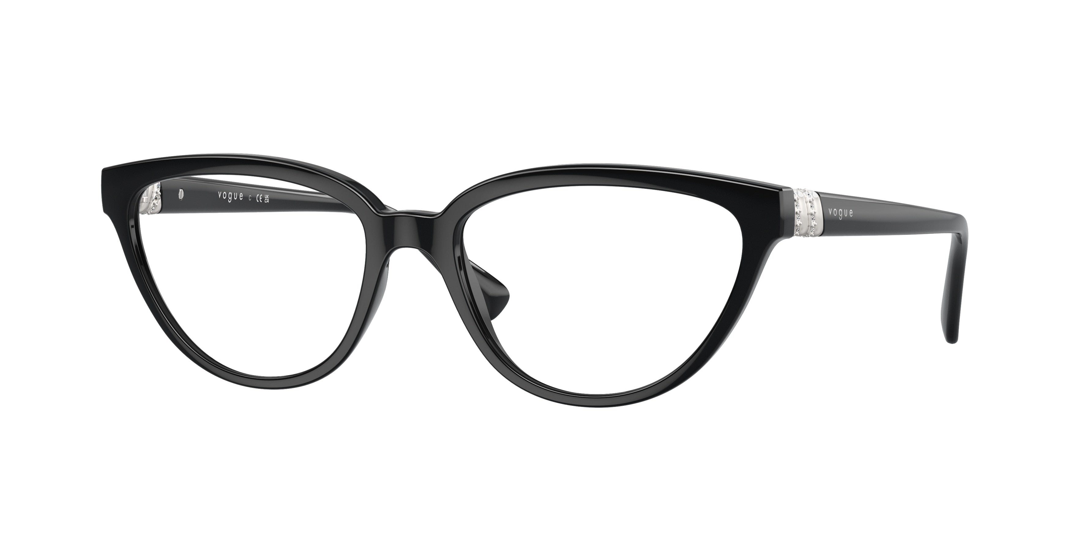 Vogue VO5517B Cat Eye Eyeglasses  W44-Black 54-140-17 - Color Map Black