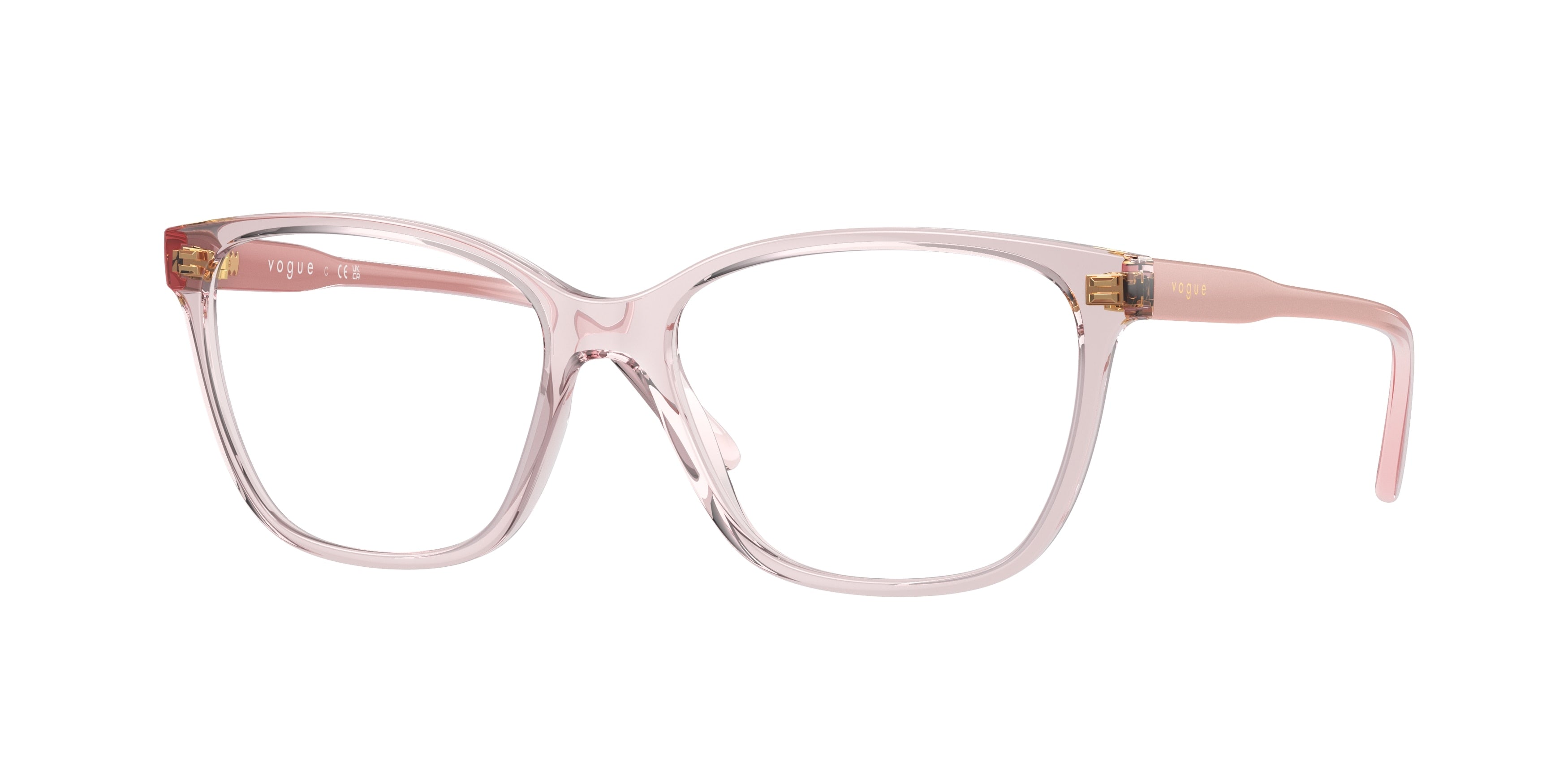 Vogue VO5518F Pillow Eyeglasses  2942-Transparent Pink 53-140-15 - Color Map Pink
