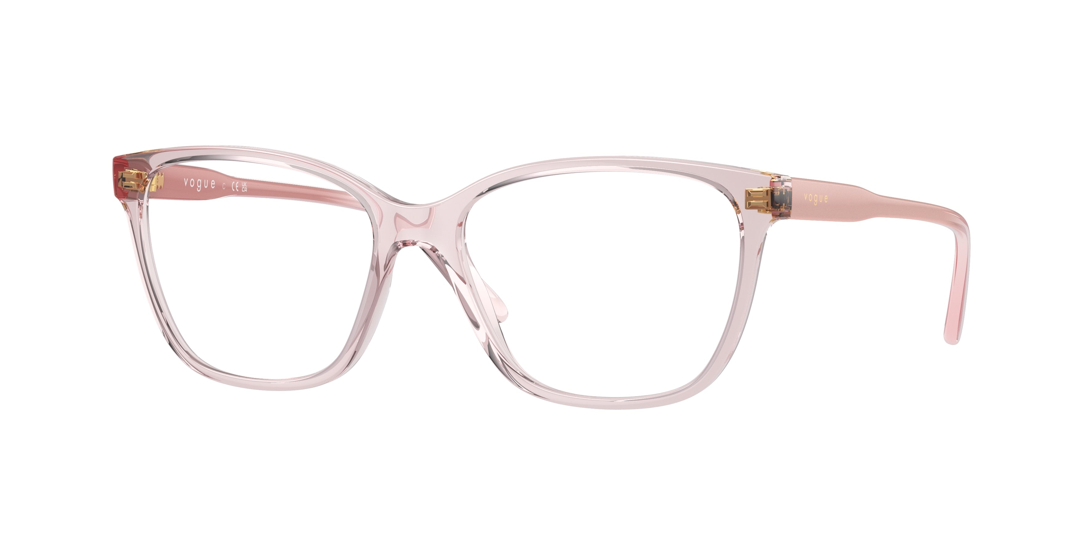 Vogue VO5518 Pillow Eyeglasses  2942-Transparent Pink 53-140-16 - Color Map Pink