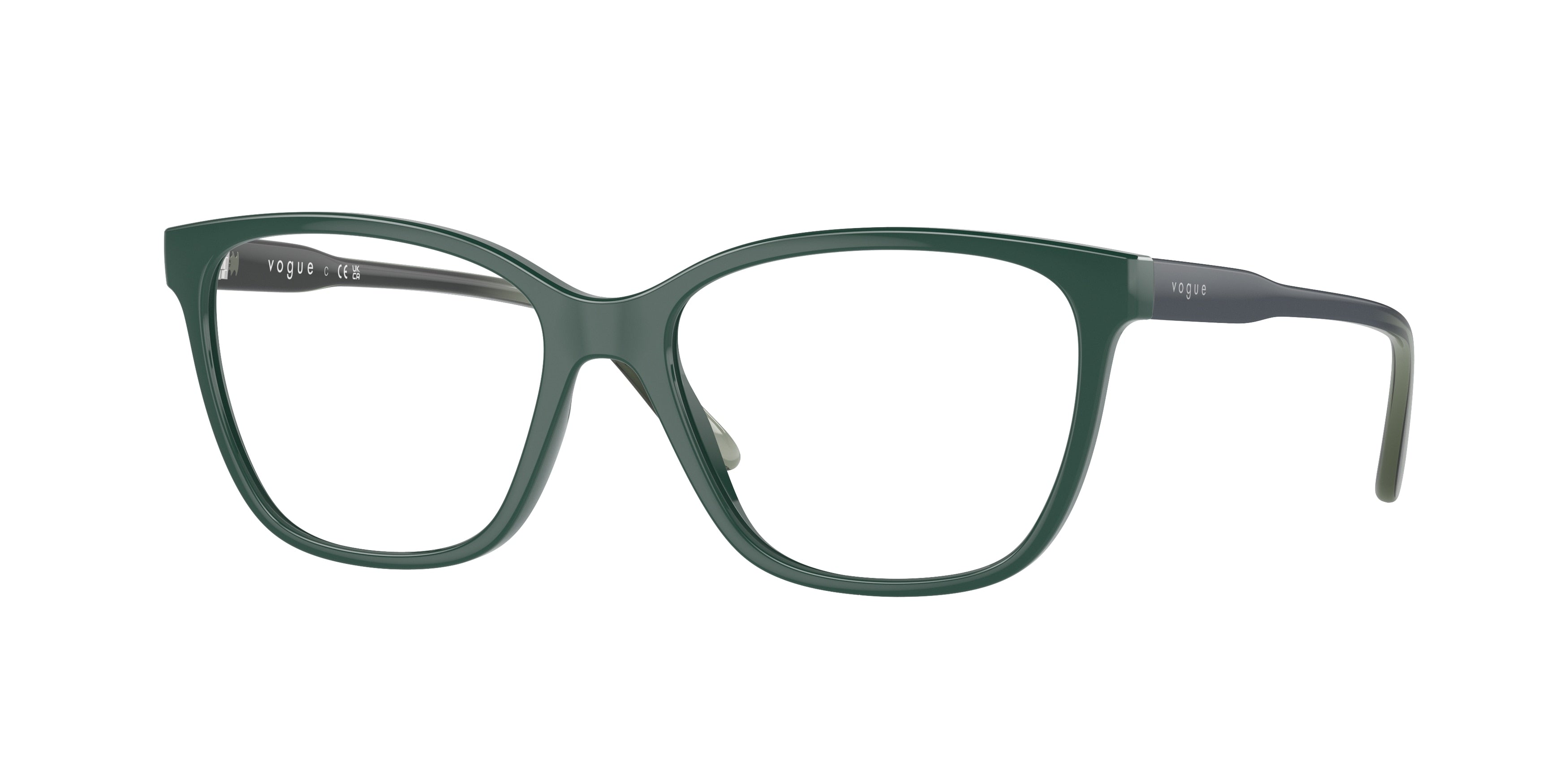 Vogue VO5518 Pillow Eyeglasses  3050-Full Dark Green 53-140-16 - Color Map Green