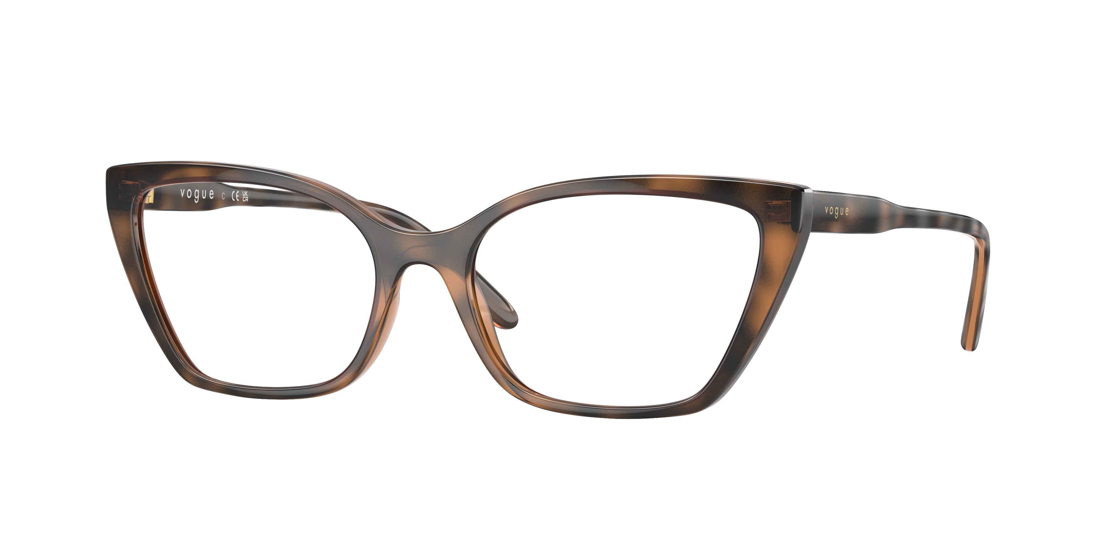 Vogue VO5519 Cat Eye Eyeglasses  2386-Top Dark Havana/Light Brown 54-140-17 - Color Map Brown