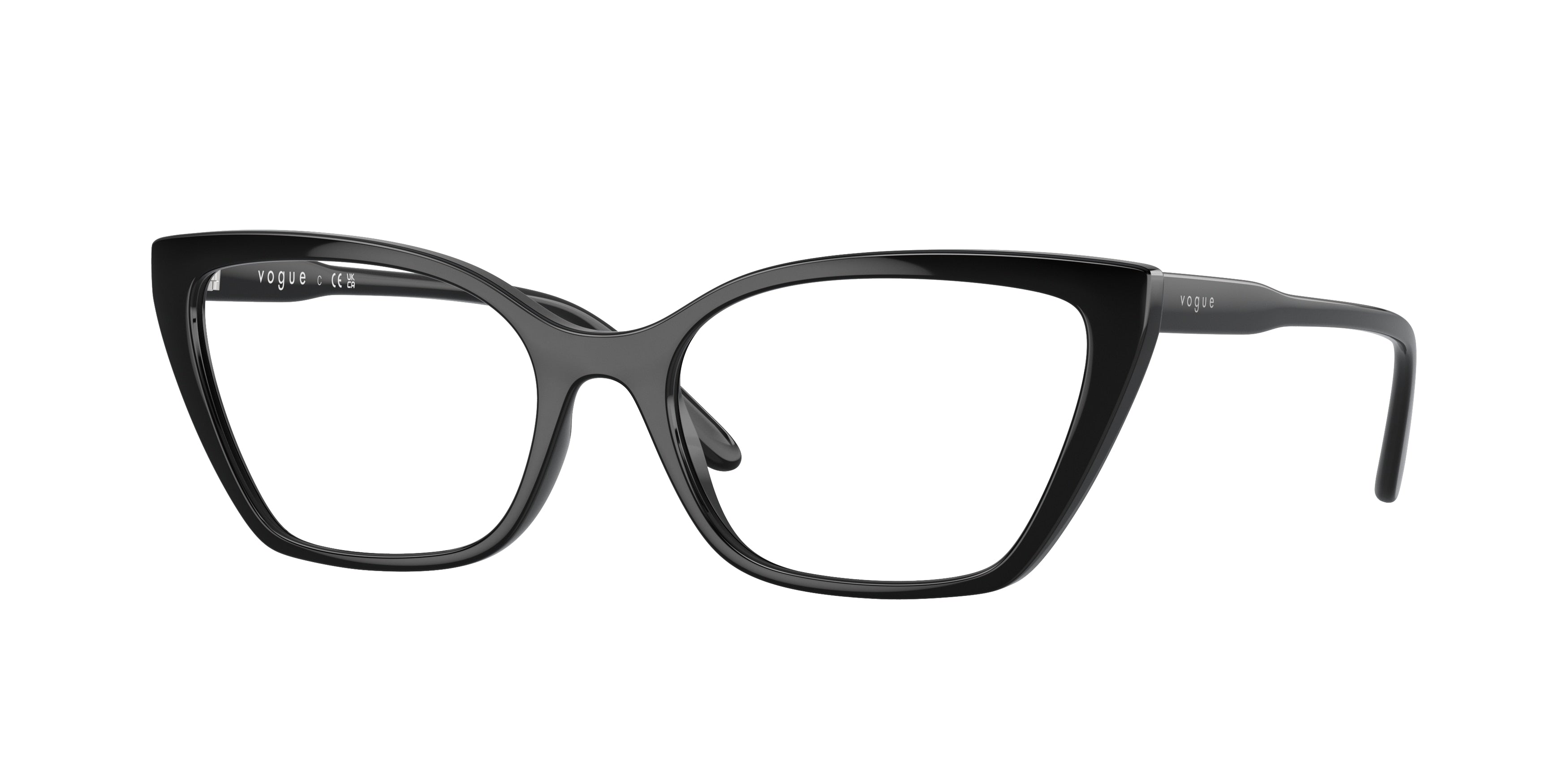 Vogue VO5519 Cat Eye Eyeglasses  W44-Black 54-140-17 - Color Map Black
