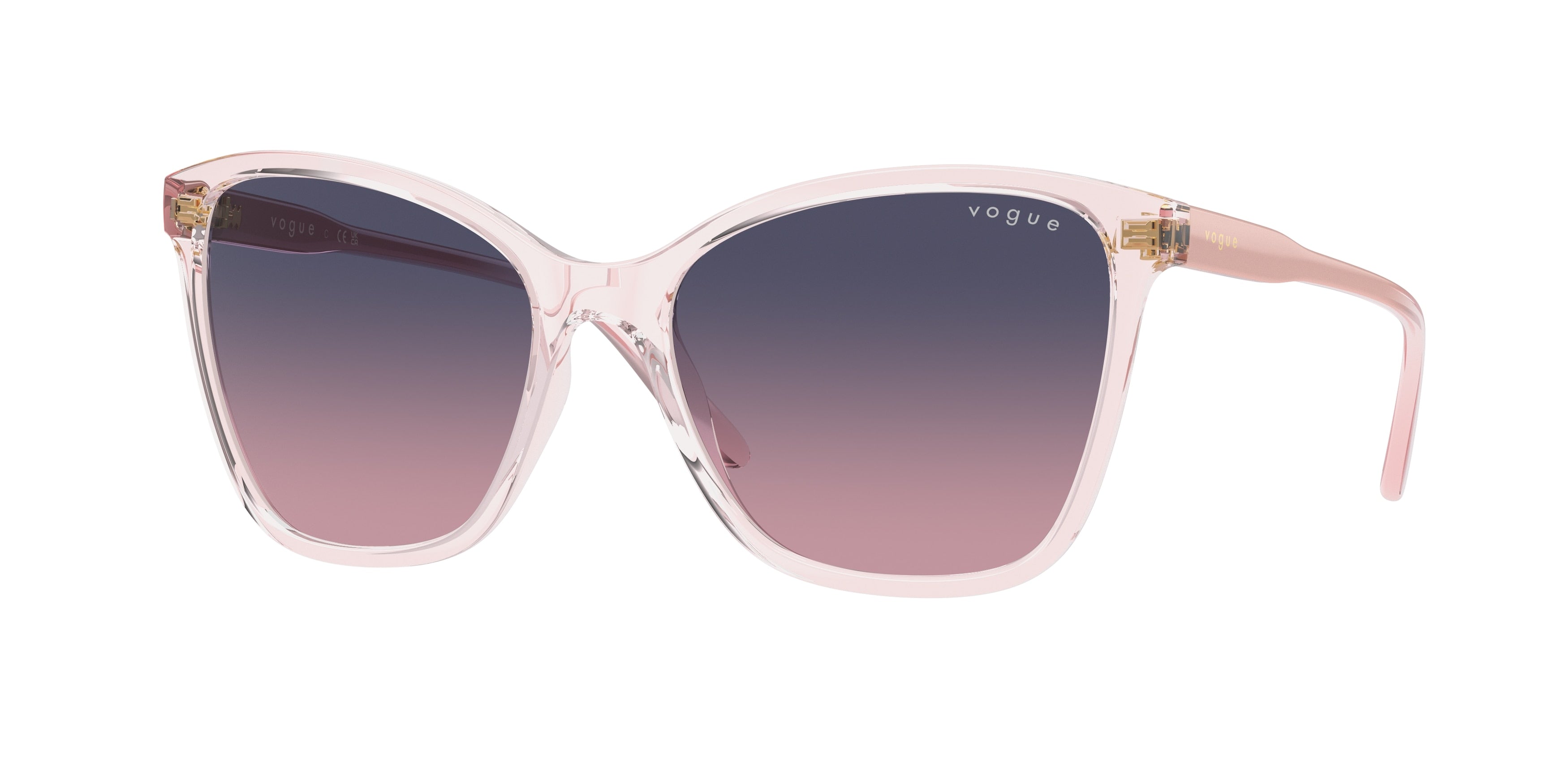 Vogue VO5520SF Butterfly Sunglasses  2942I6-Transparent Pink 56-140-16 - Color Map Pink