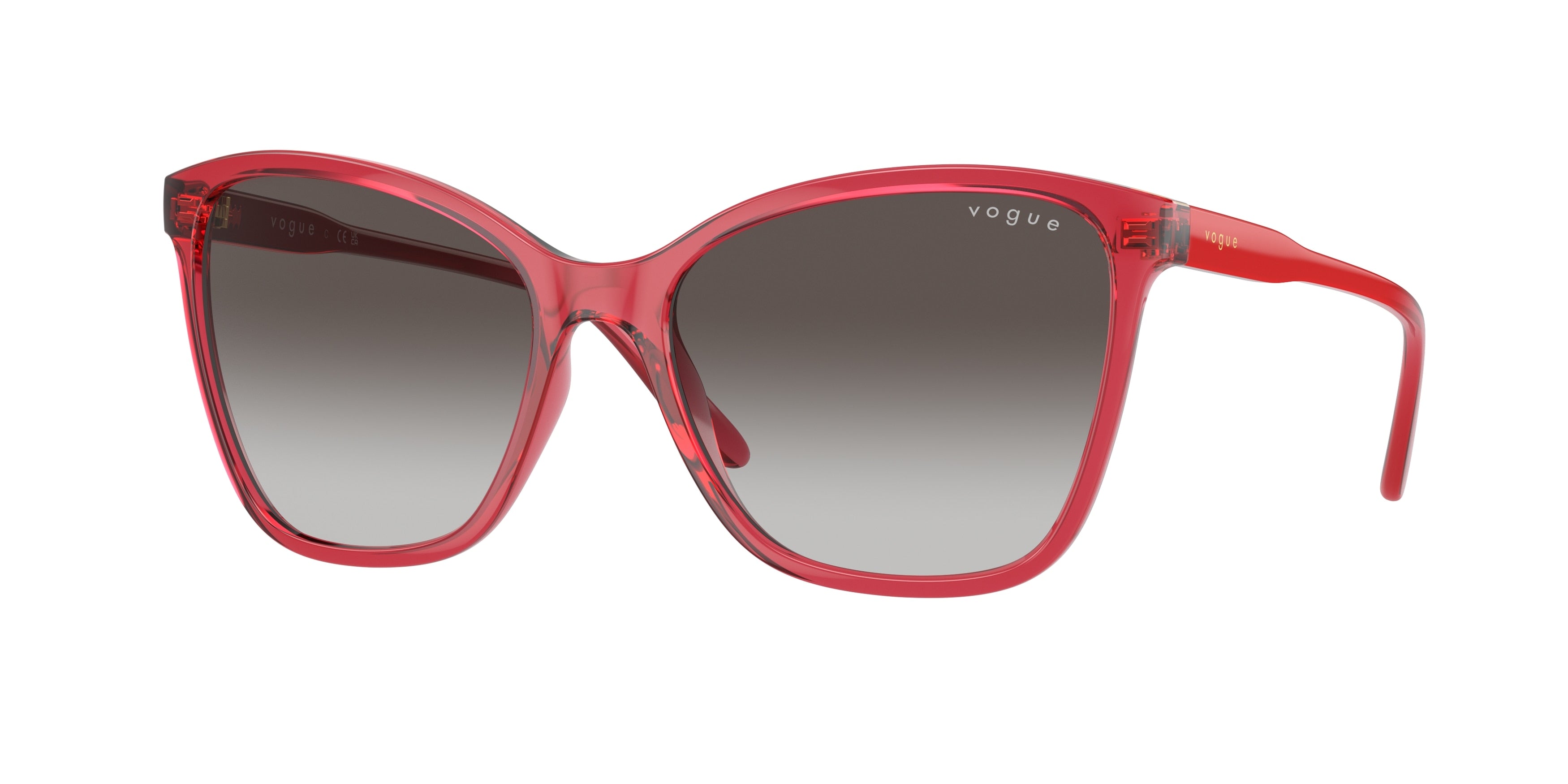 Vogue VO5520SF Butterfly Sunglasses  30848G-Transparent Red 56-140-16 - Color Map Red