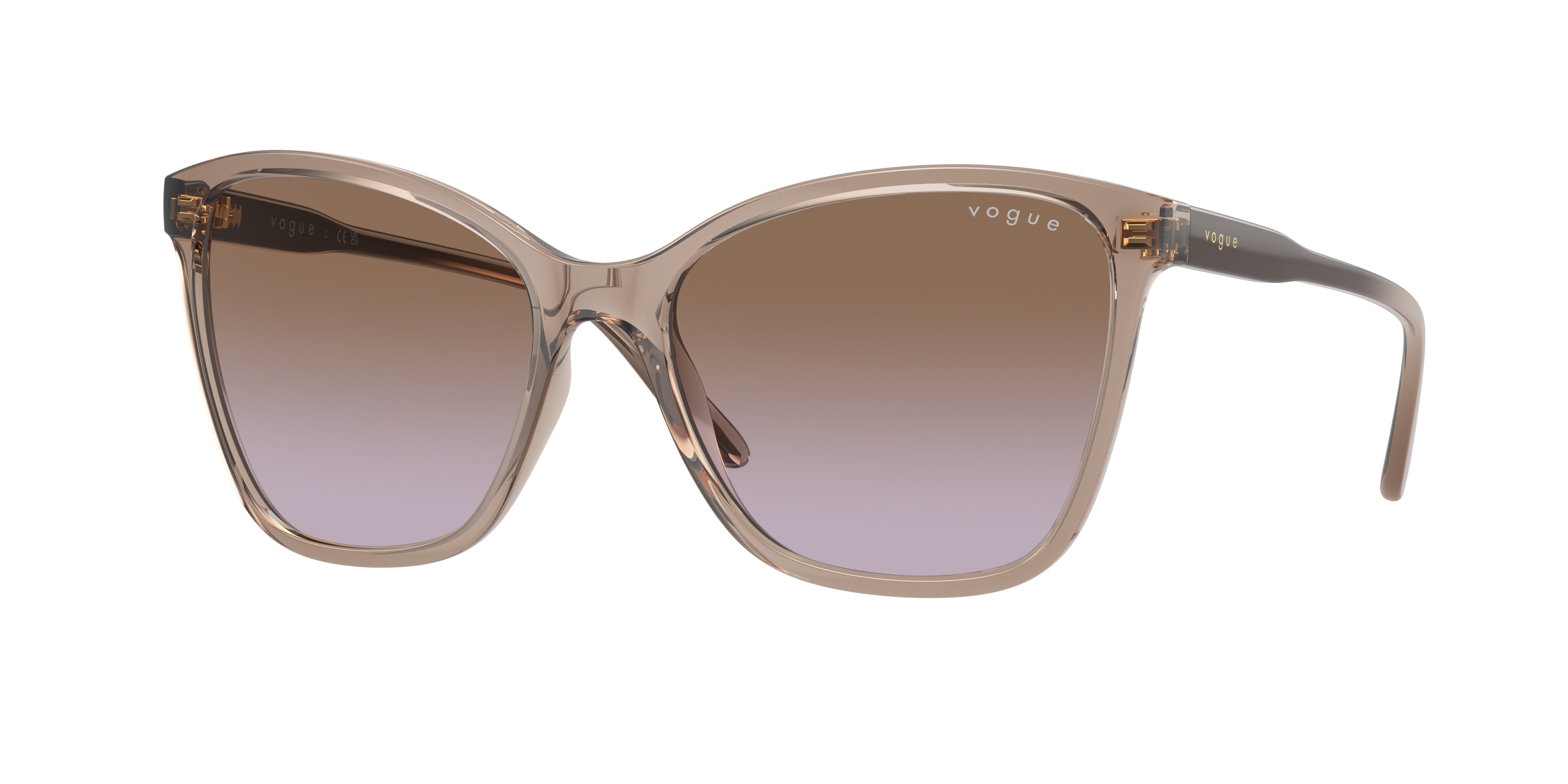 Vogue VO5520S Butterfly Sunglasses  294068-Transparent Caramel 56-140-17 - Color Map Brown
