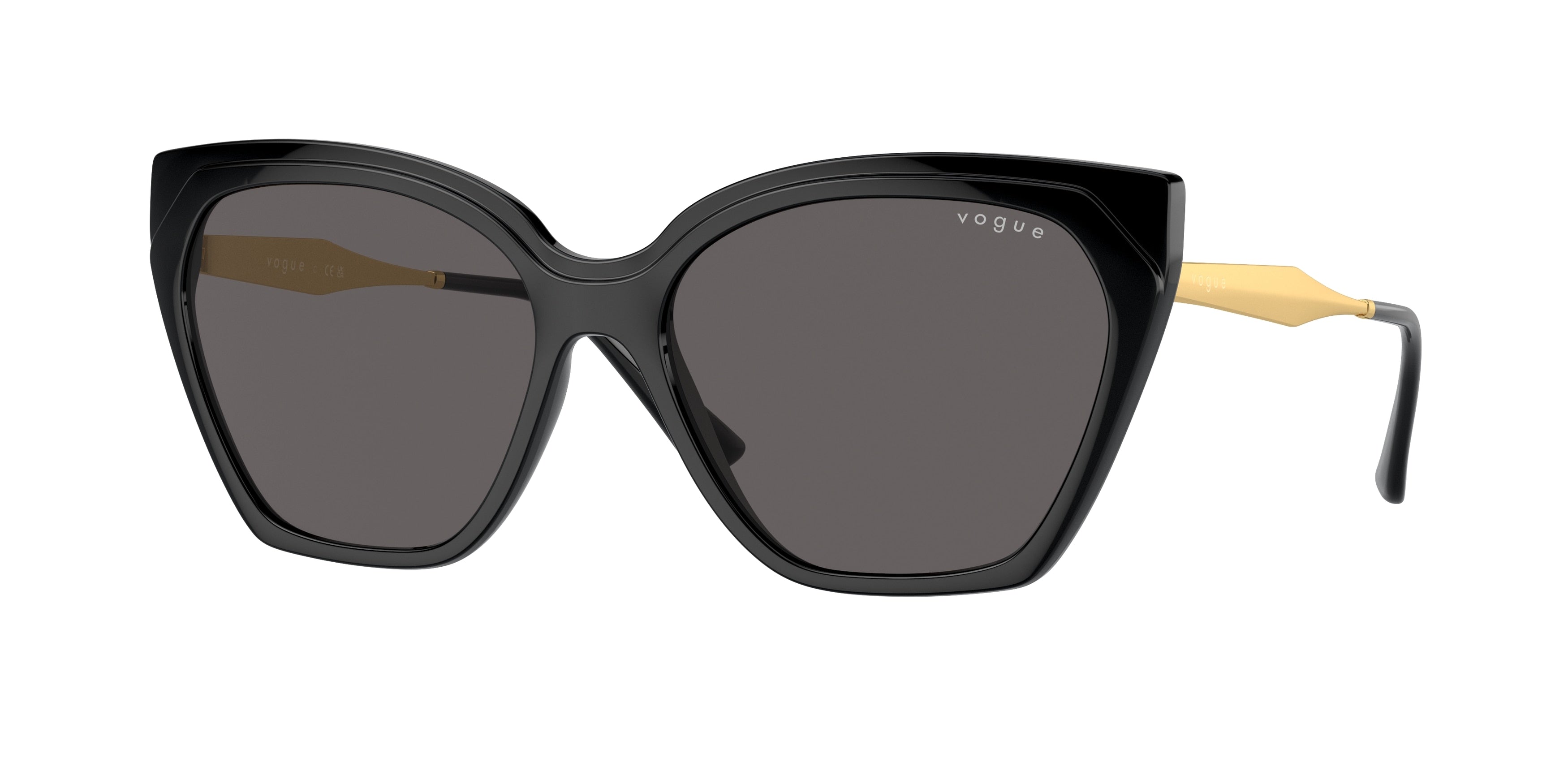 Vogue VO5521S Cat Eye Sunglasses  W44/87-Black 57-140-16 - Color Map Black