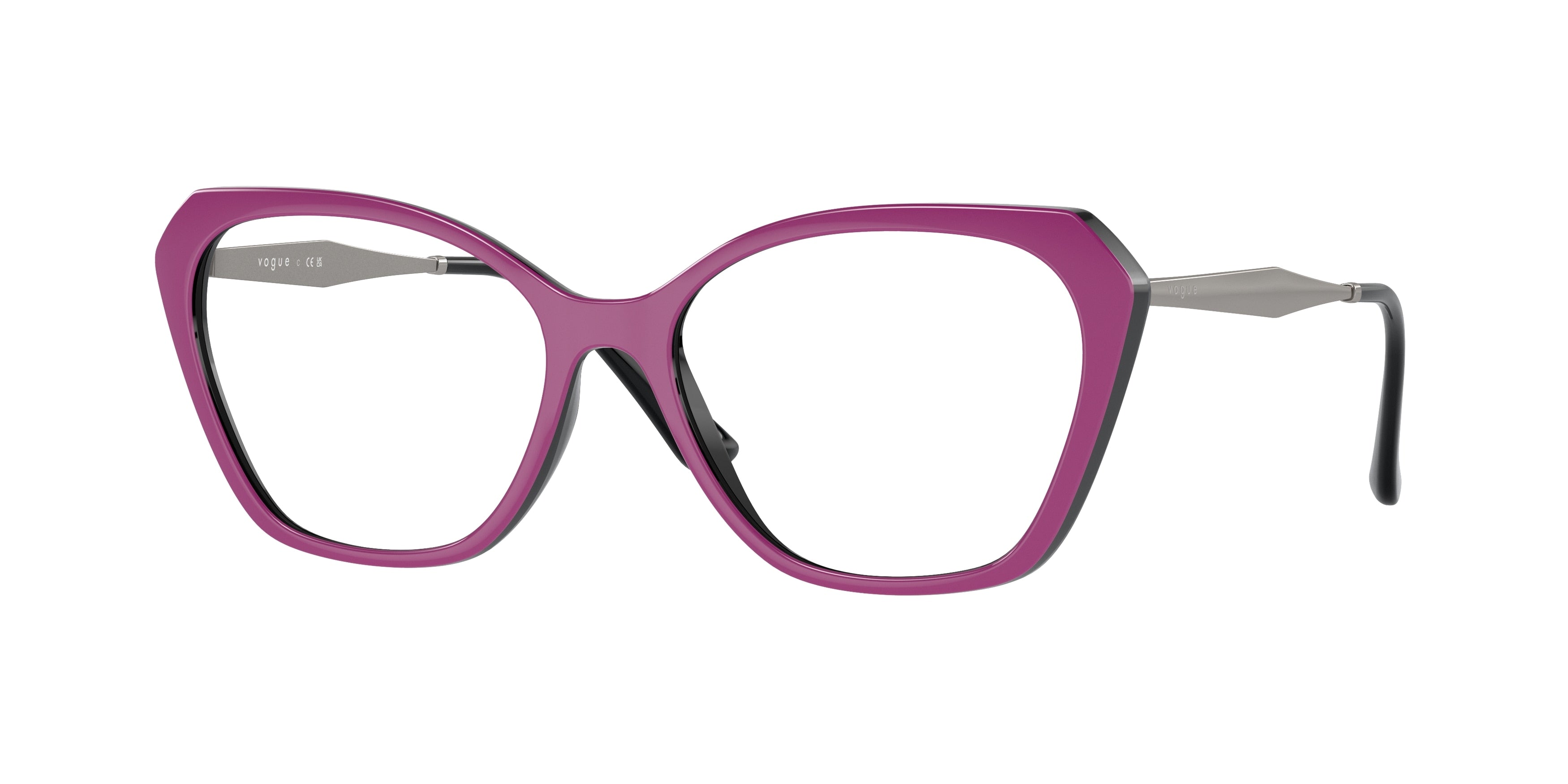 Vogue VO5522 Irregular Eyeglasses  3103-Top Violet/Black 54-140-16 - Color Map Violet