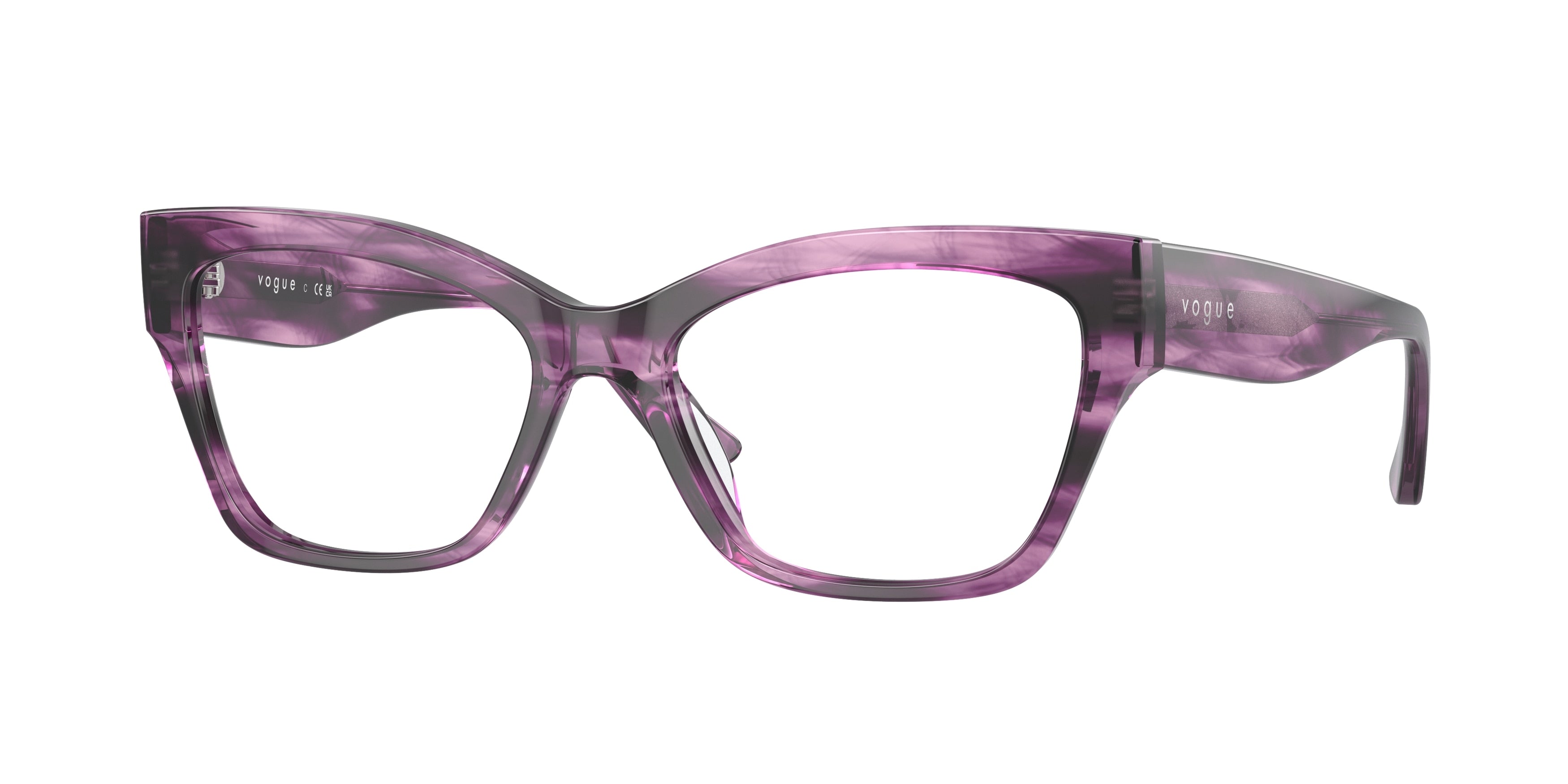 Vogue VO5523F Cat Eye Eyeglasses  3090-Purple Havana 54-140-17 - Color Map Violet