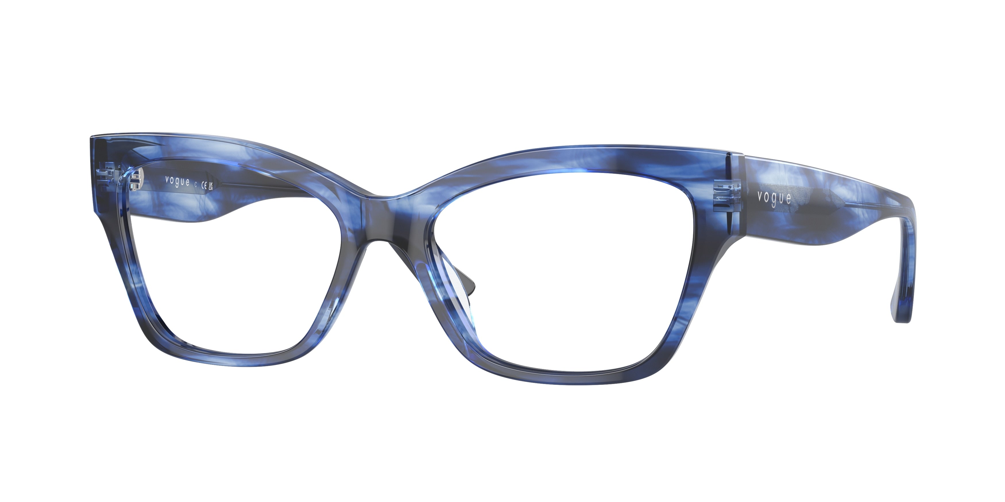 Vogue VO5523 Cat Eye Eyeglasses  3087-Blue Havana 54-140-17 - Color Map Blue