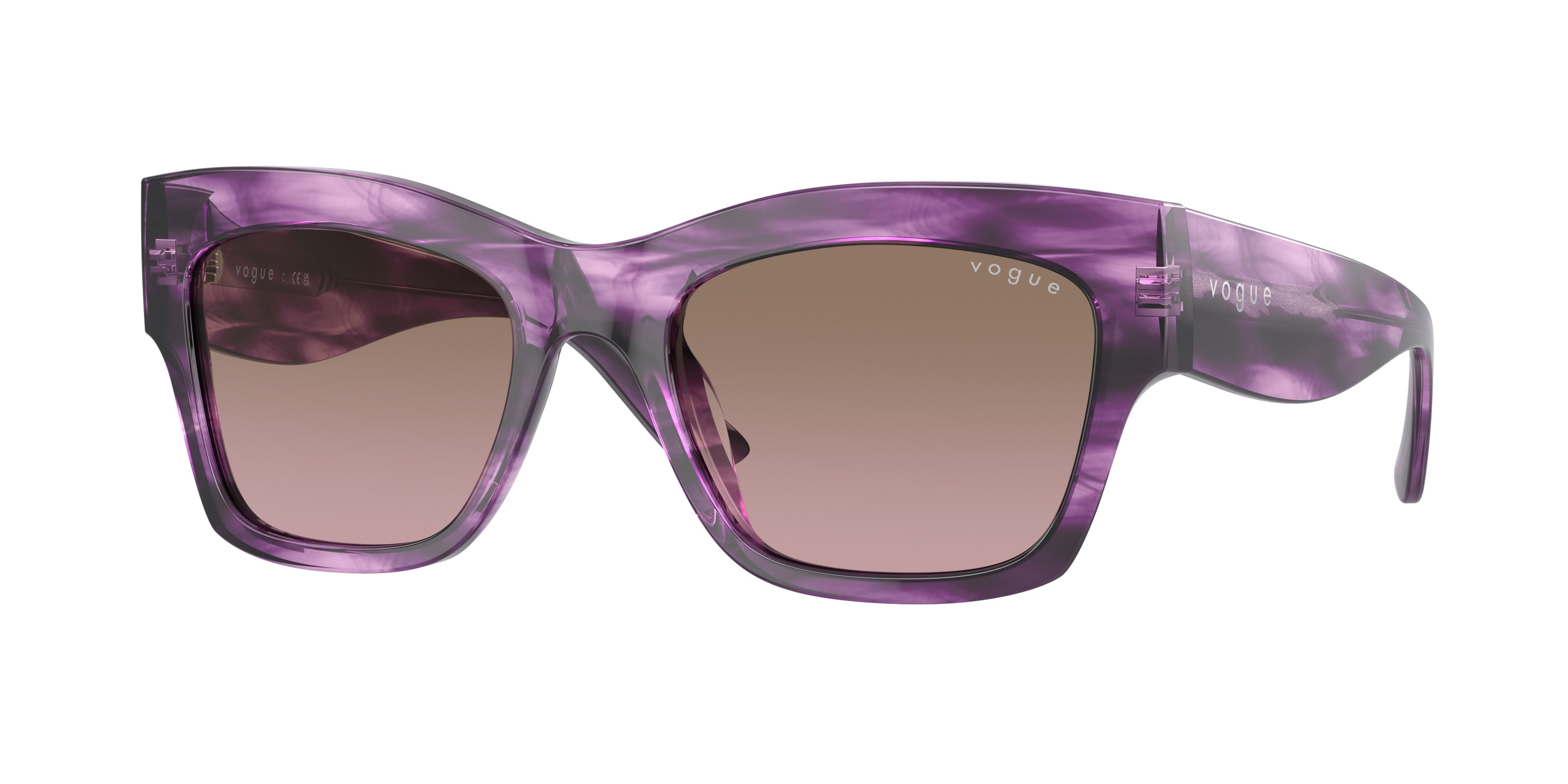 Vogue VO5524SF Pillow Sunglasses  309014-Purple Havana 54-140-20 - Color Map Violet