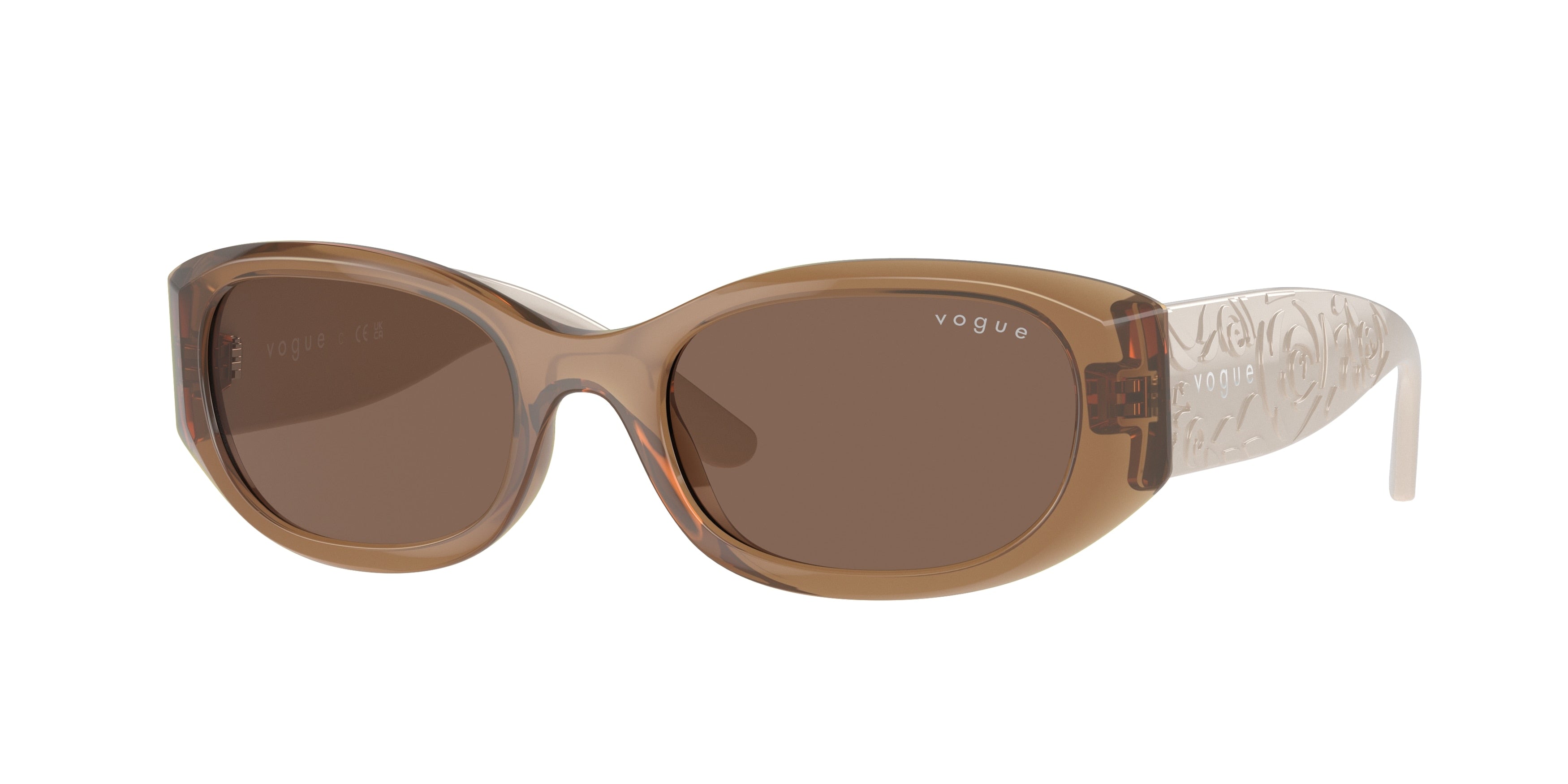 Vogue VO5525S Pillow Sunglasses  309373-Opal Brown 52-135-19 - Color Map Brown
