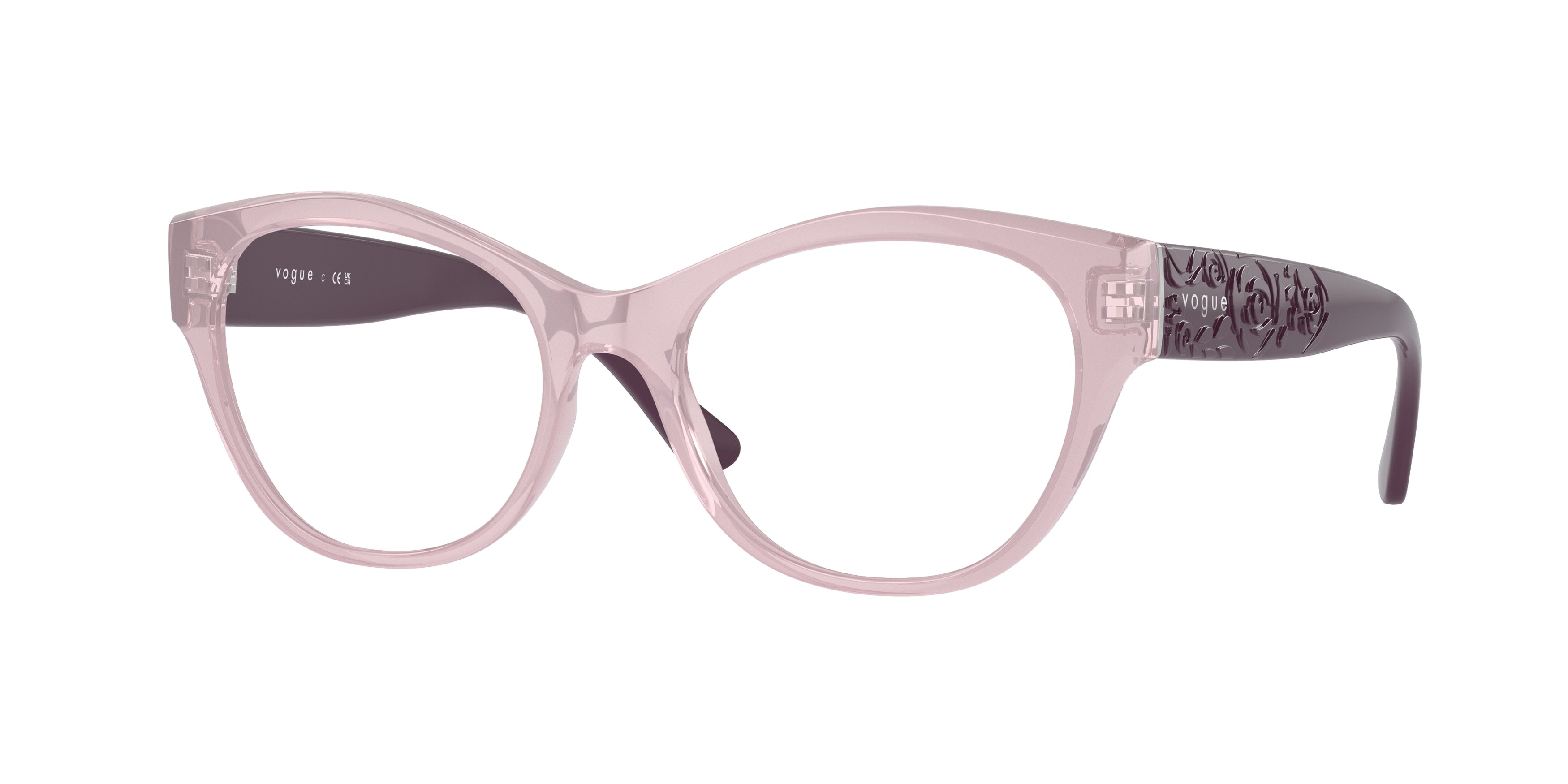 Vogue VO5527F Irregular Eyeglasses  3113-Opal Pink 52-135-17 - Color Map Pink