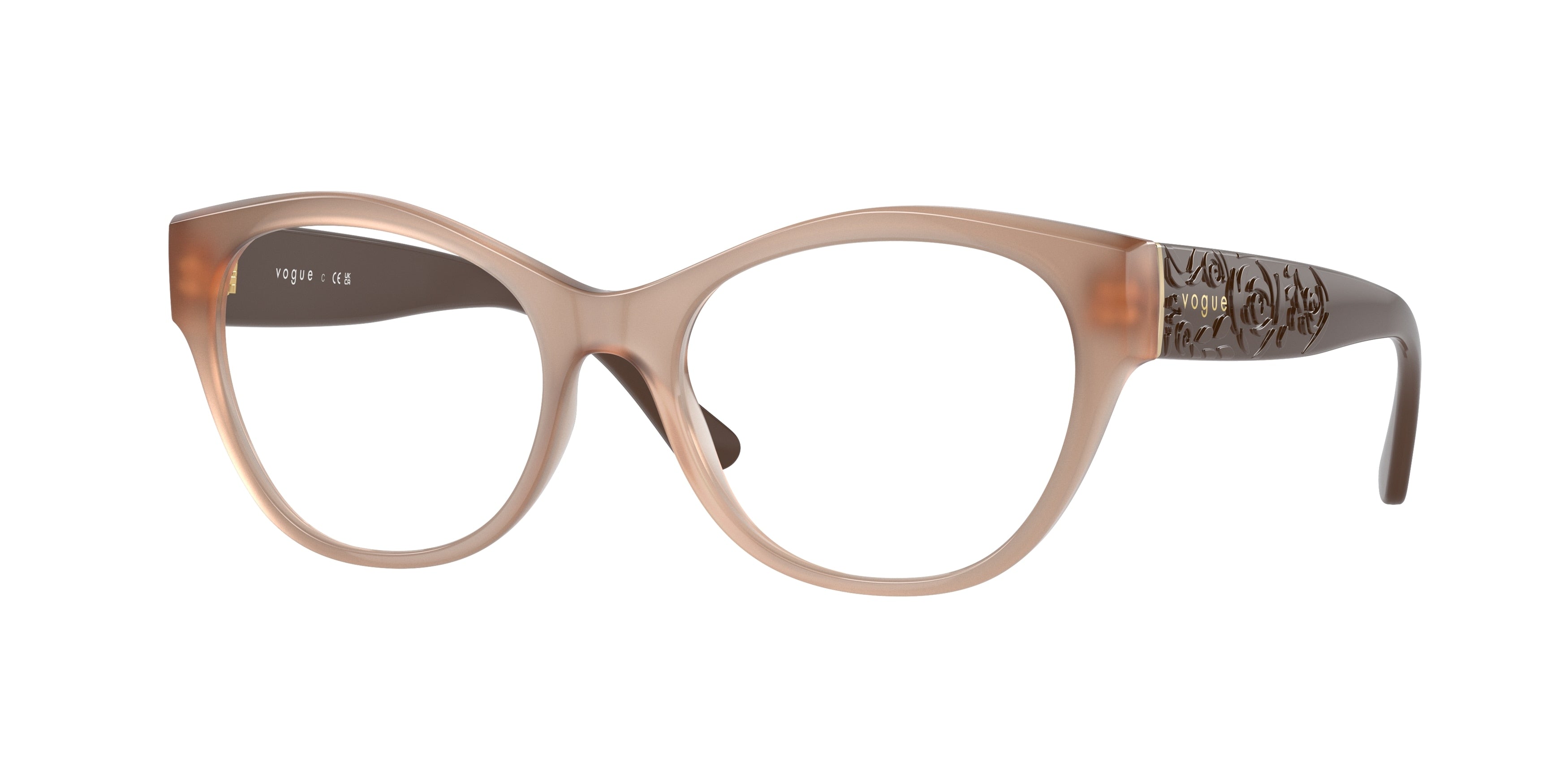 Vogue VO5527 Irregular Eyeglasses  3097-Opal Light Brown 52-135-17 - Color Map Brown