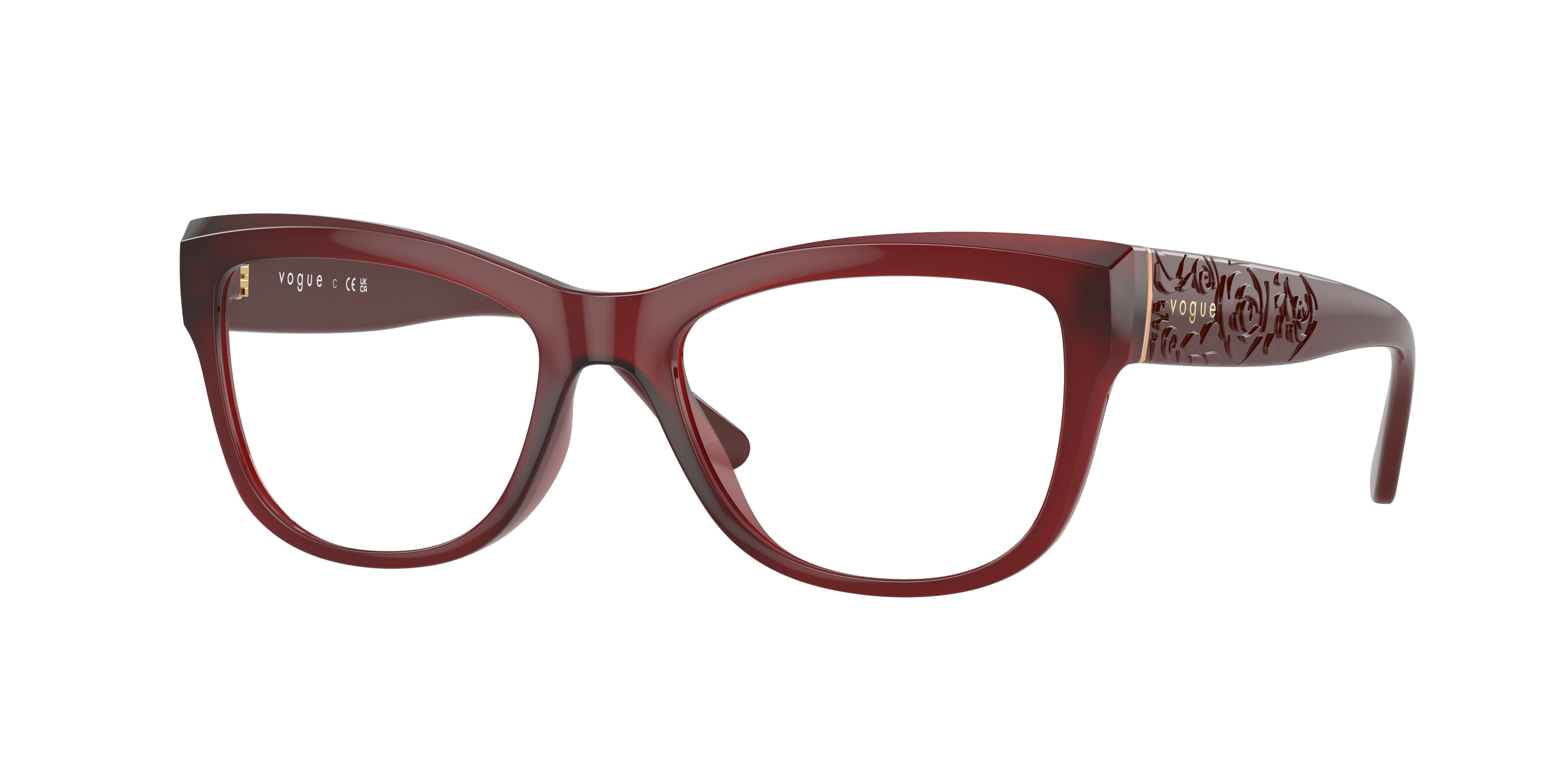 Vogue VO5528 Cat Eye Eyeglasses  3094-Opal Red 53-135-17 - Color Map Red