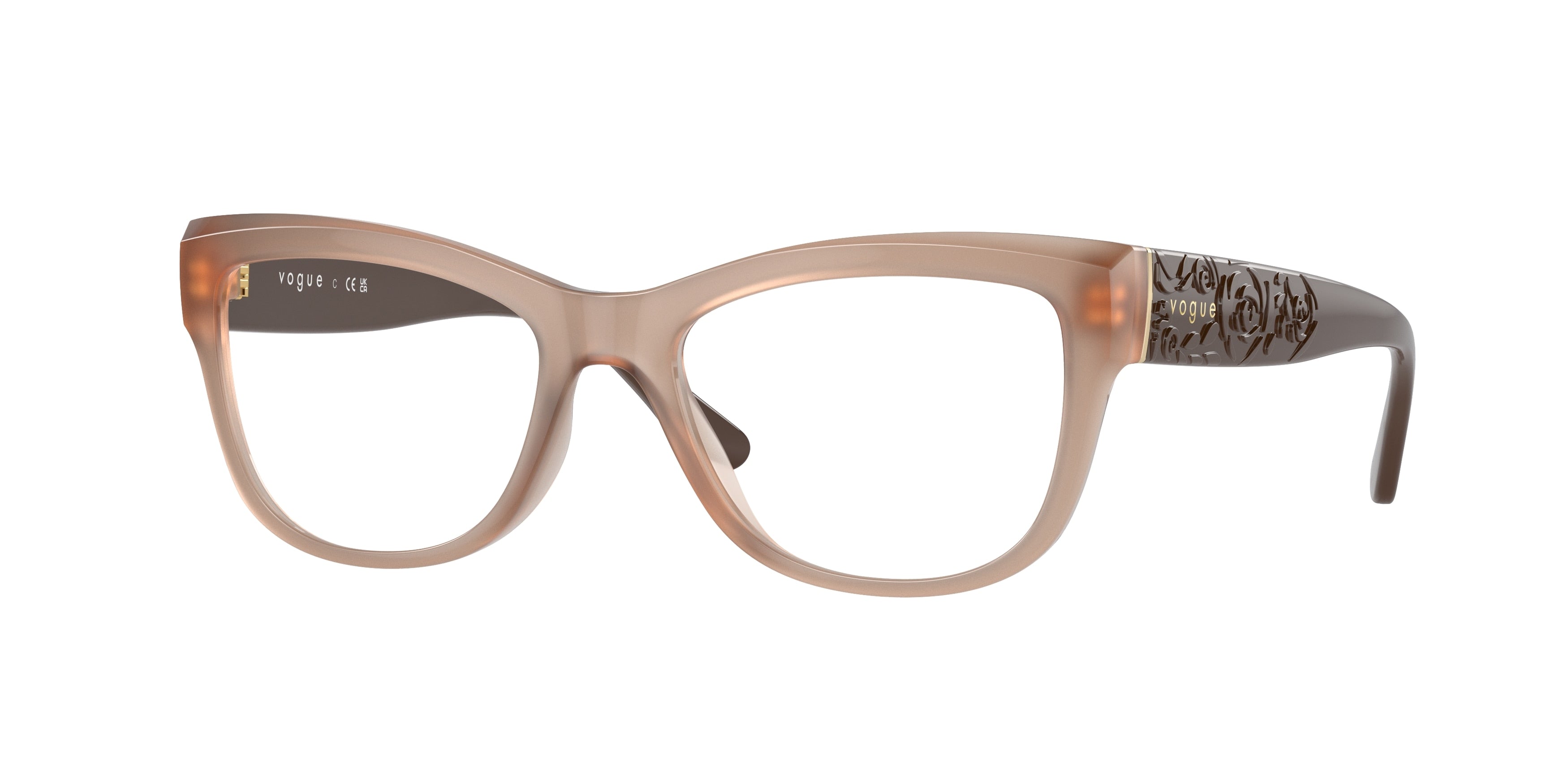 Vogue VO5528 Cat Eye Eyeglasses  3097-Opal Light Brown 53-135-17 - Color Map Brown