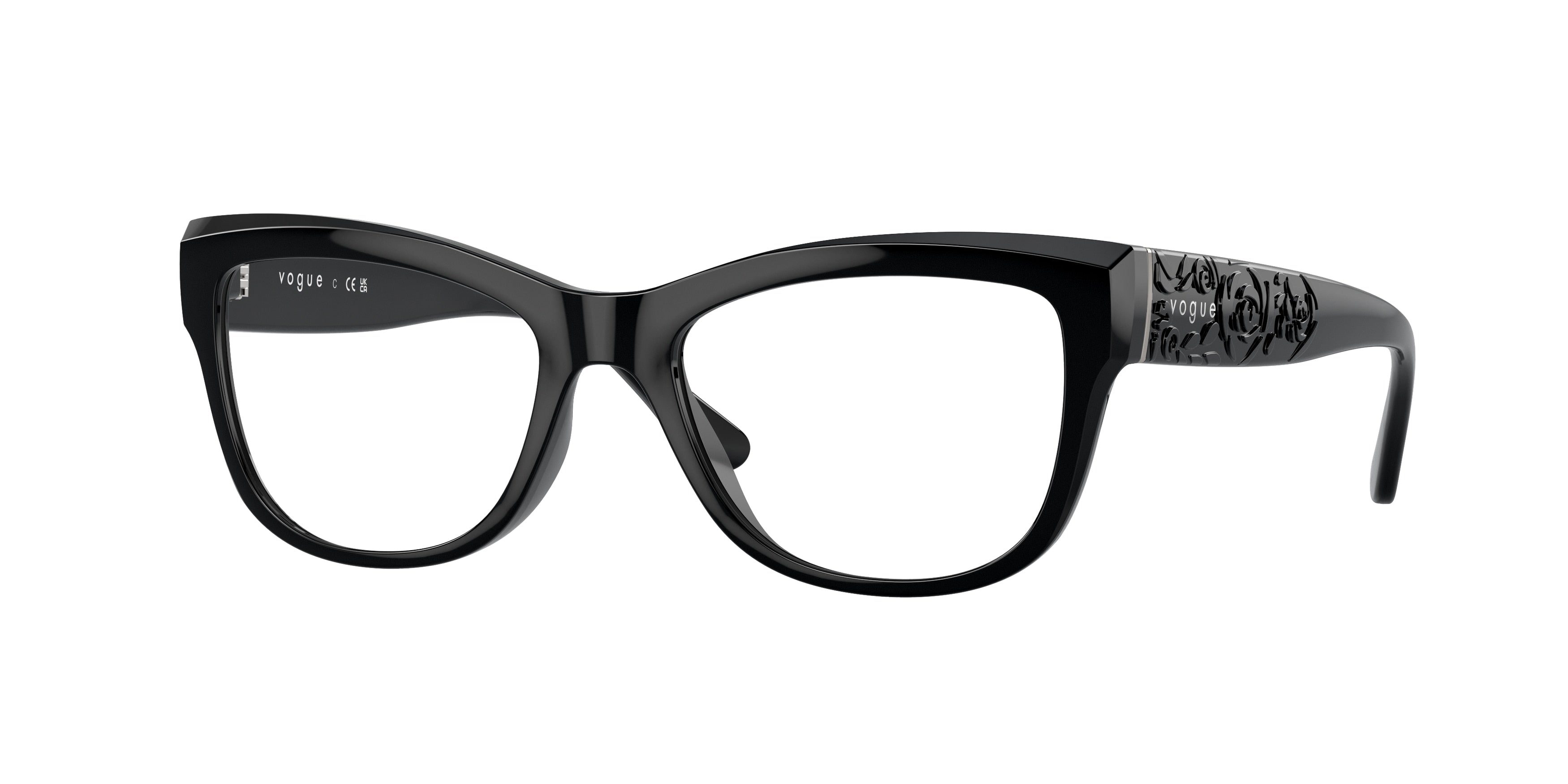 Vogue VO5528 Cat Eye Eyeglasses  W44-Black 53-135-17 - Color Map Black