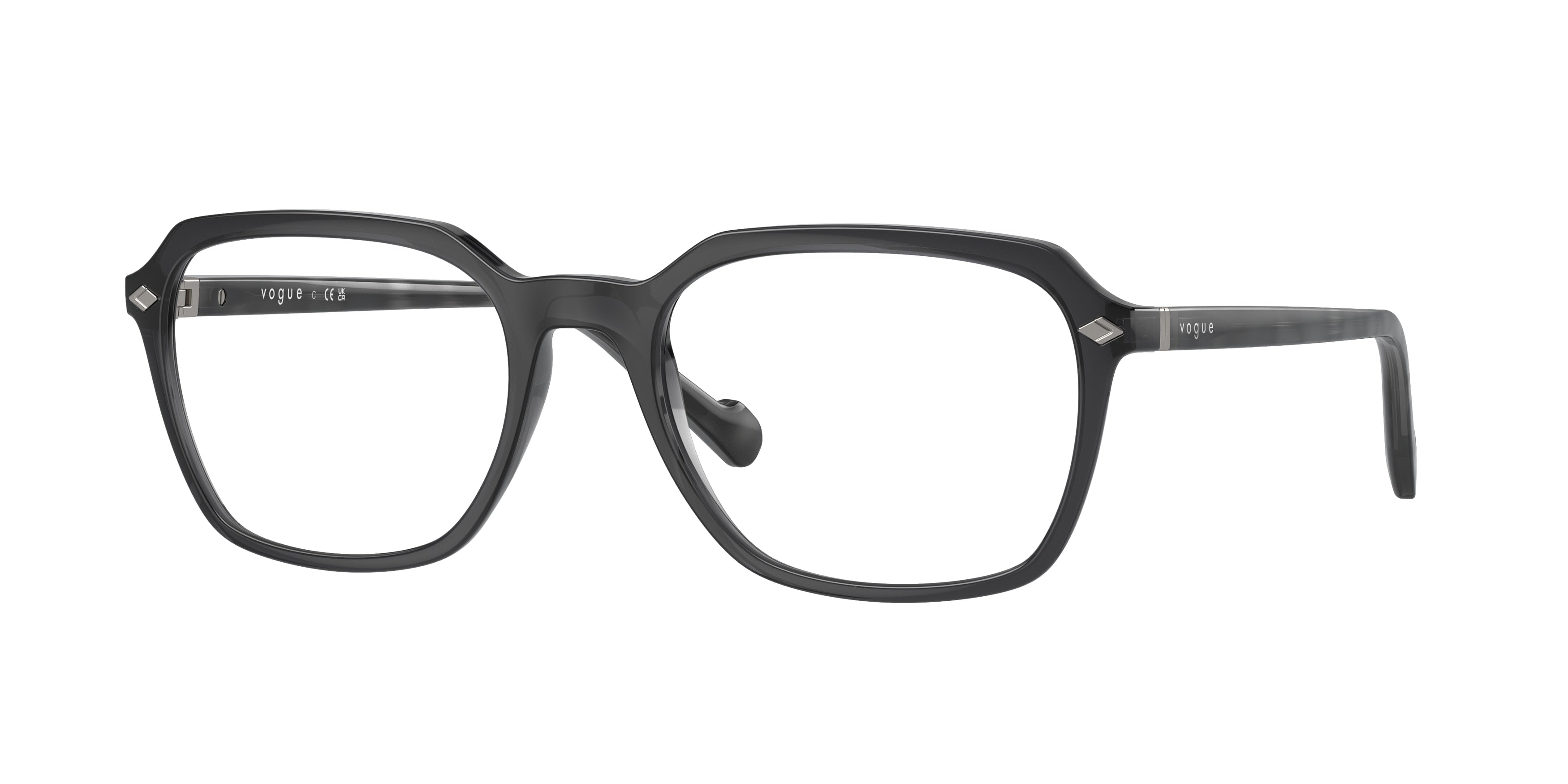 Vogue VO5532 Square Eyeglasses  3109-Transparent Dark Grey 54-145-19 - Color Map Grey
