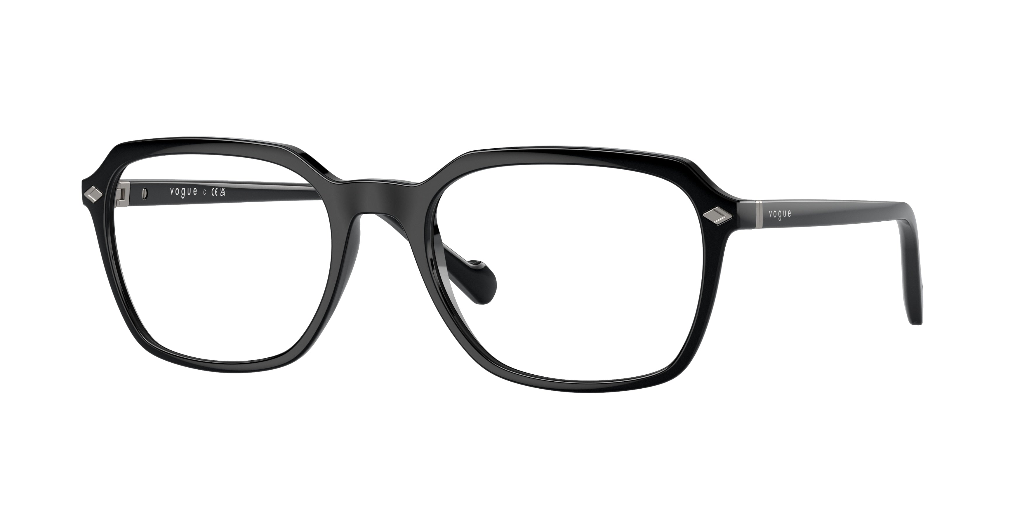 Vogue VO5532 Square Eyeglasses  W44-Black 54-145-19 - Color Map Black