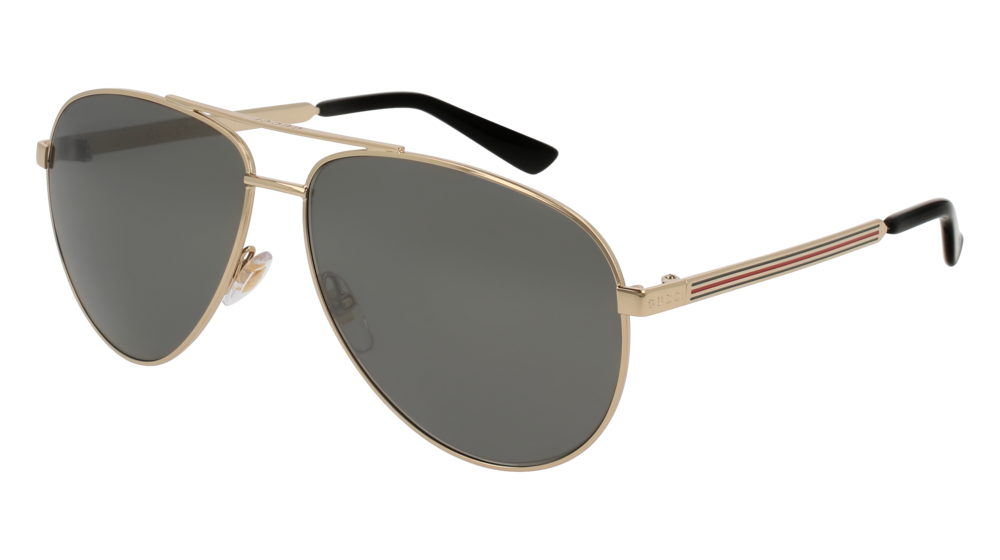 GUCCI GG0137S AVIATOR Sunglasses For Men  GG0137S-002 GOLD GOLD / GREY SHINY 61-13-140