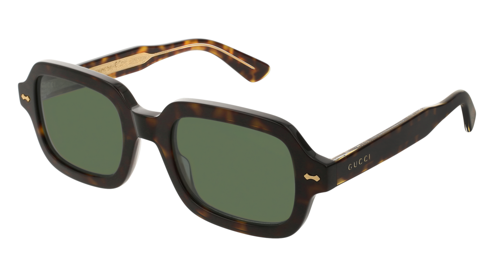 GUCCI GG0072S RECTANGULAR / SQUARE Sunglasses For Men  GG0072S-003 HAVANA HAVANA / GREEN DARK 52-23-145