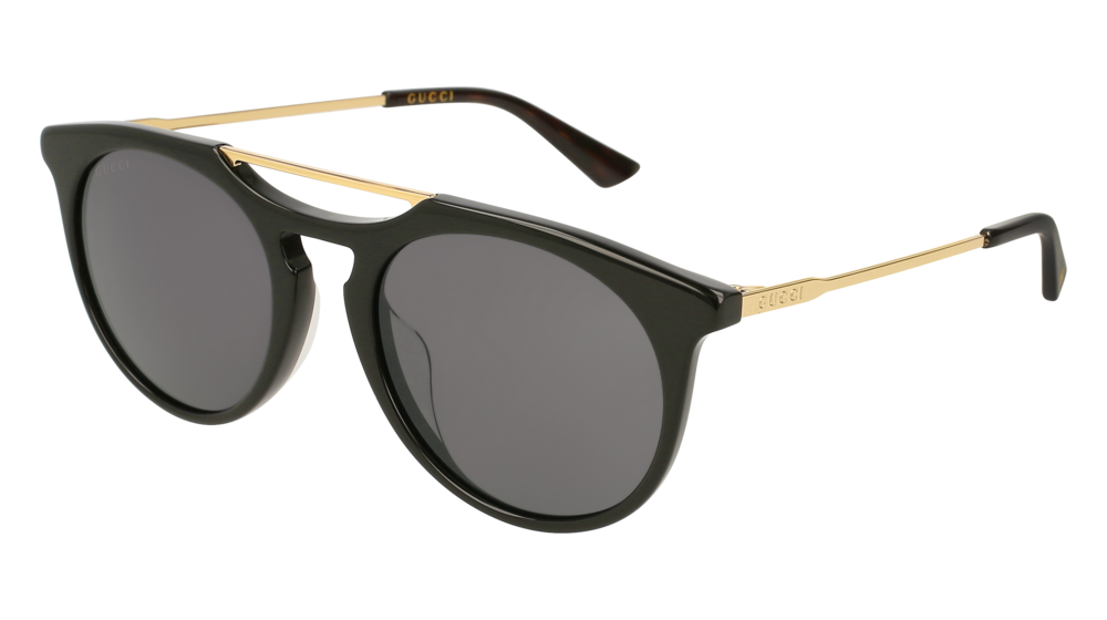GUCCI GG0320S ROUND / OVAL Sunglasses For Men  GG0320S-001 BLACK GOLD / GREY GOLD 53-21-145